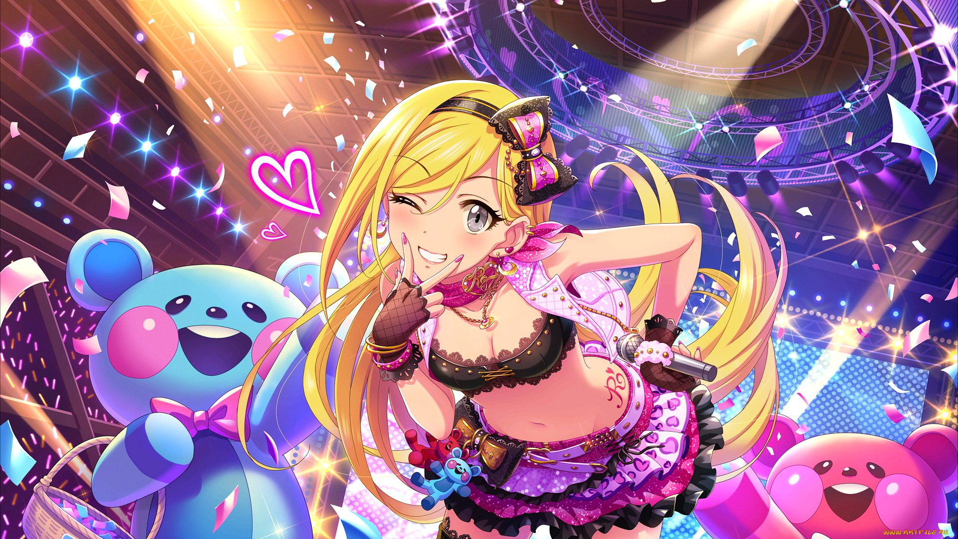 аниме, idolm@ster, фон, взгляд, девушка