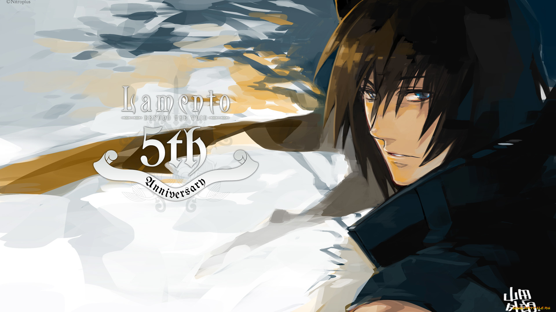 аниме, lamento, visual, novel, ушки, голубые, демон, глаза, asato