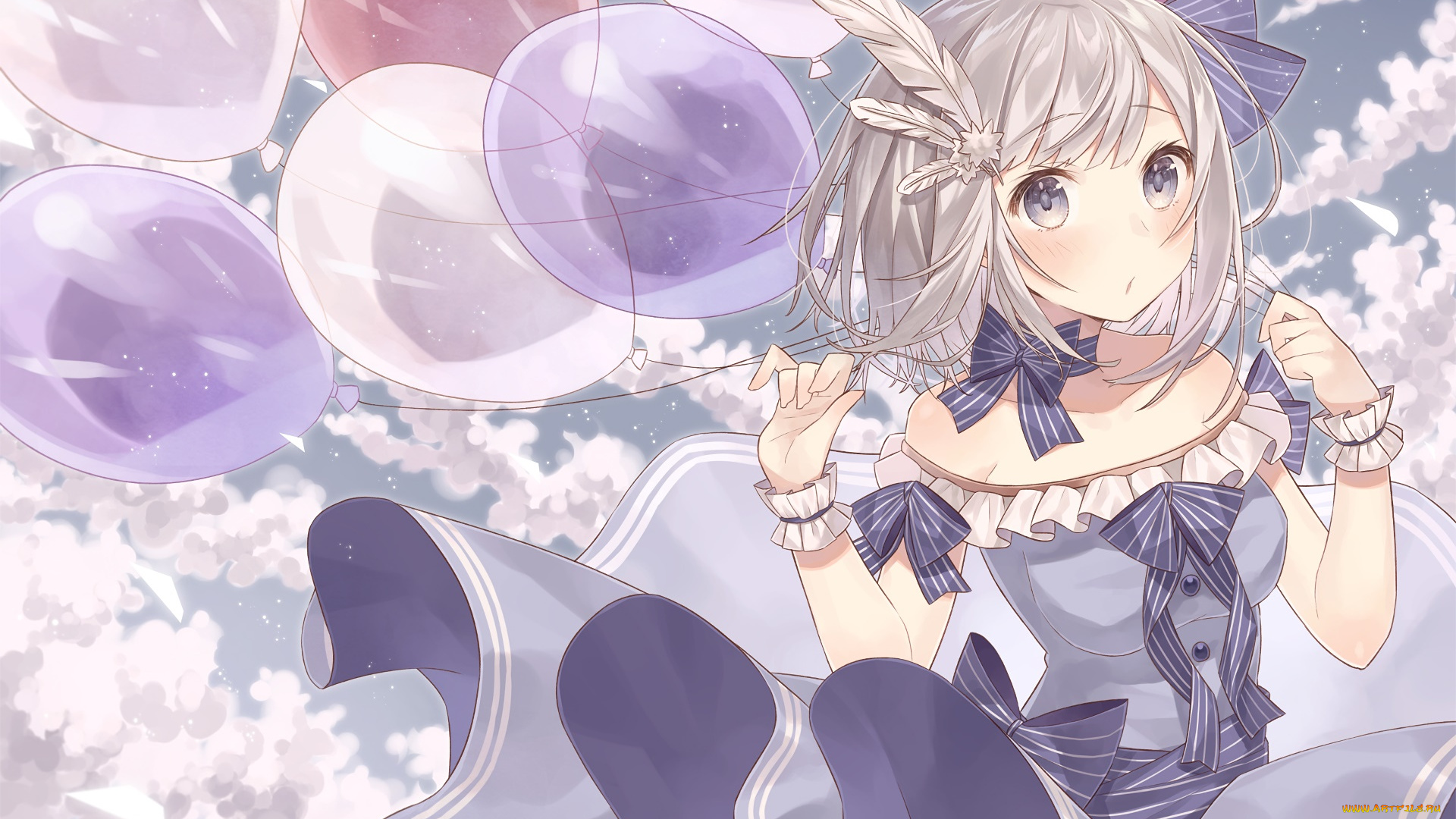 аниме, unknown, , другое, девушка, взгляд, фон