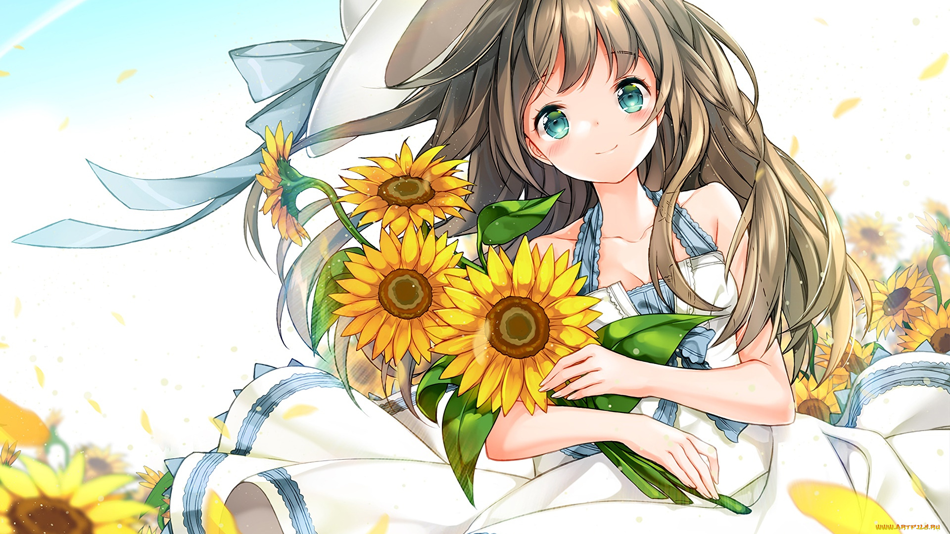 аниме, unknown, , другое, взгляд, девушка, фон