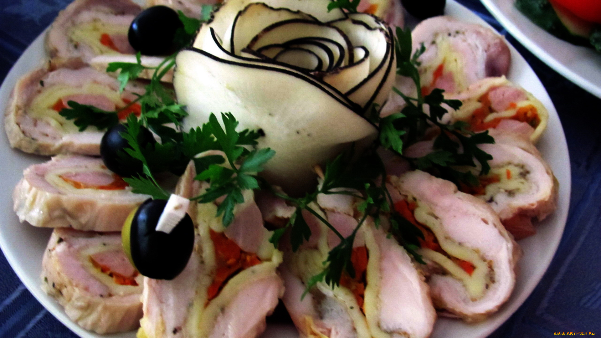 еда, мясные, блюда, рулет