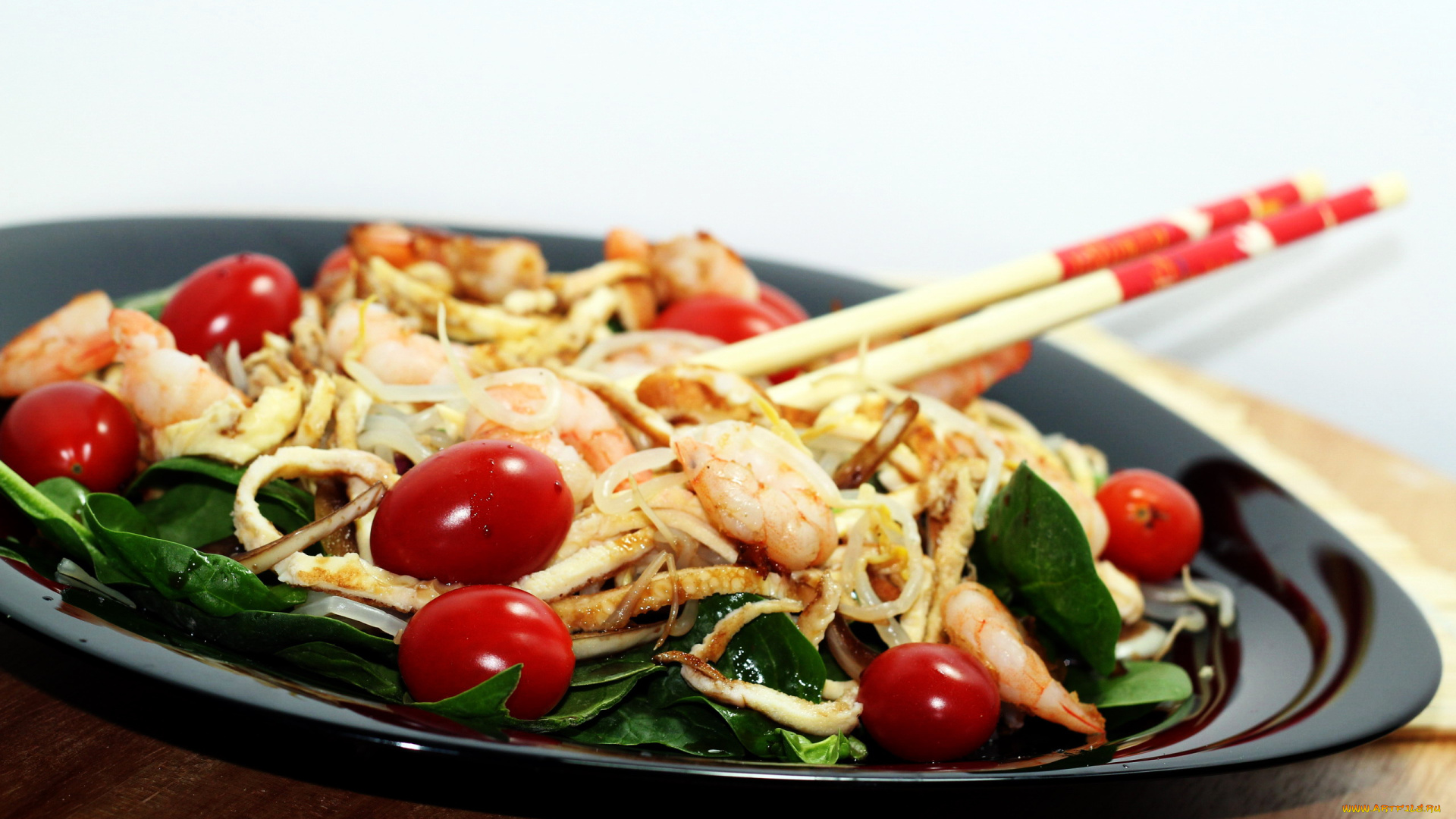 еда, салаты, , закуски, салат, креветки, зелень, томаты