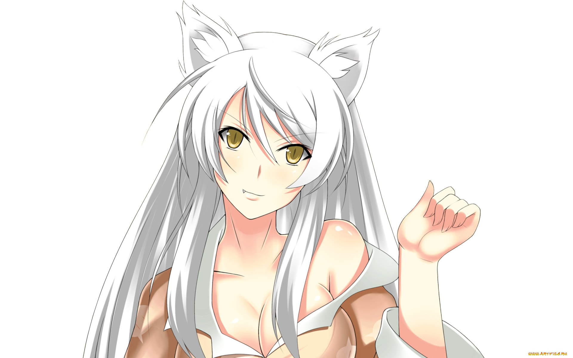 аниме, bakemonogatari, девушка, фон, взгляд