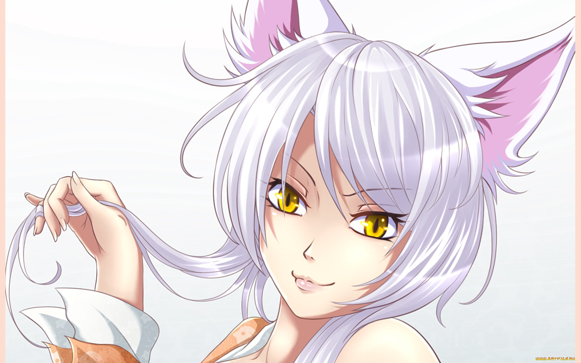 аниме, bakemonogatari, фон, взгляд, девушка