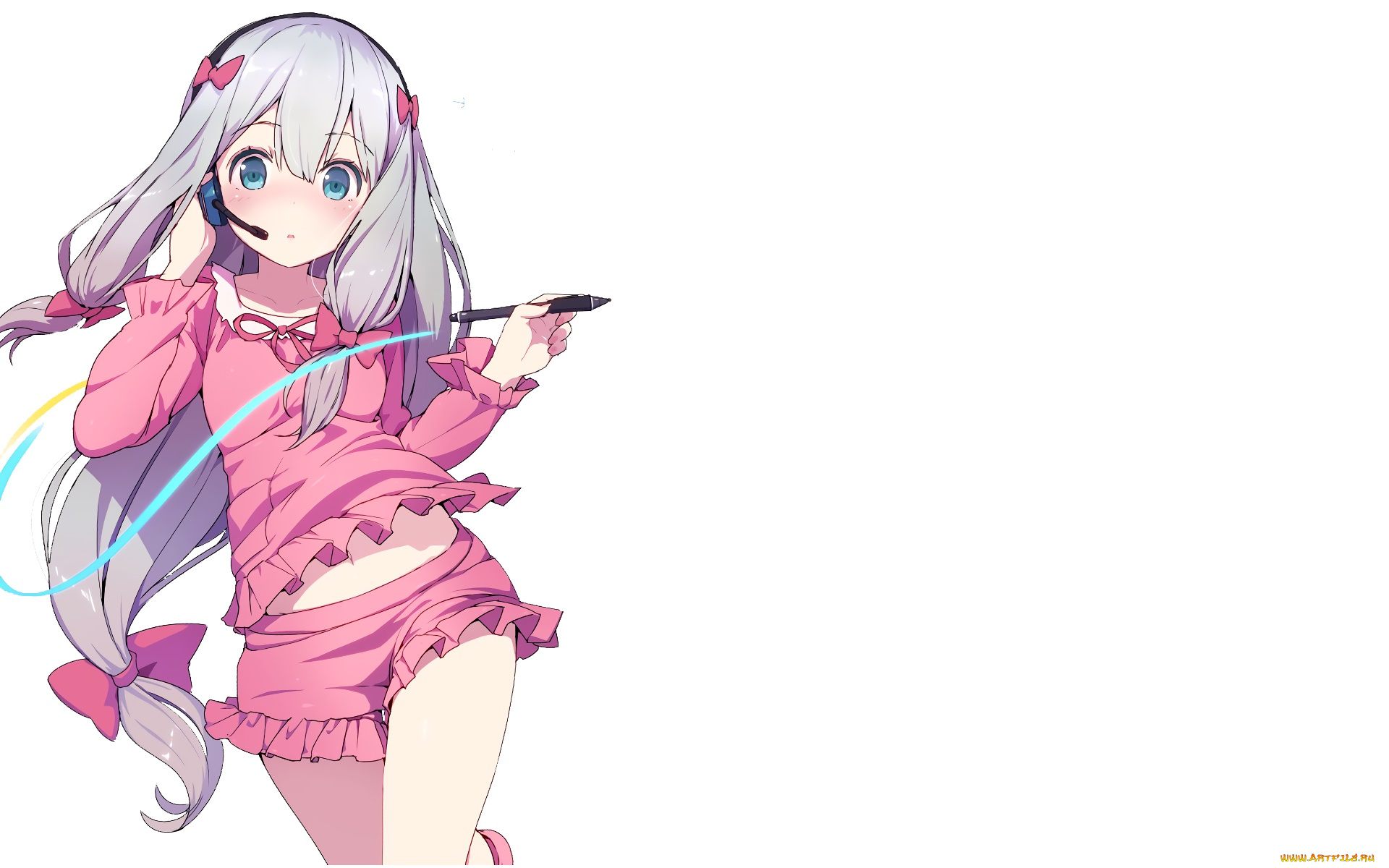 аниме, eromanga-sensei, девушка, взгляд, фон