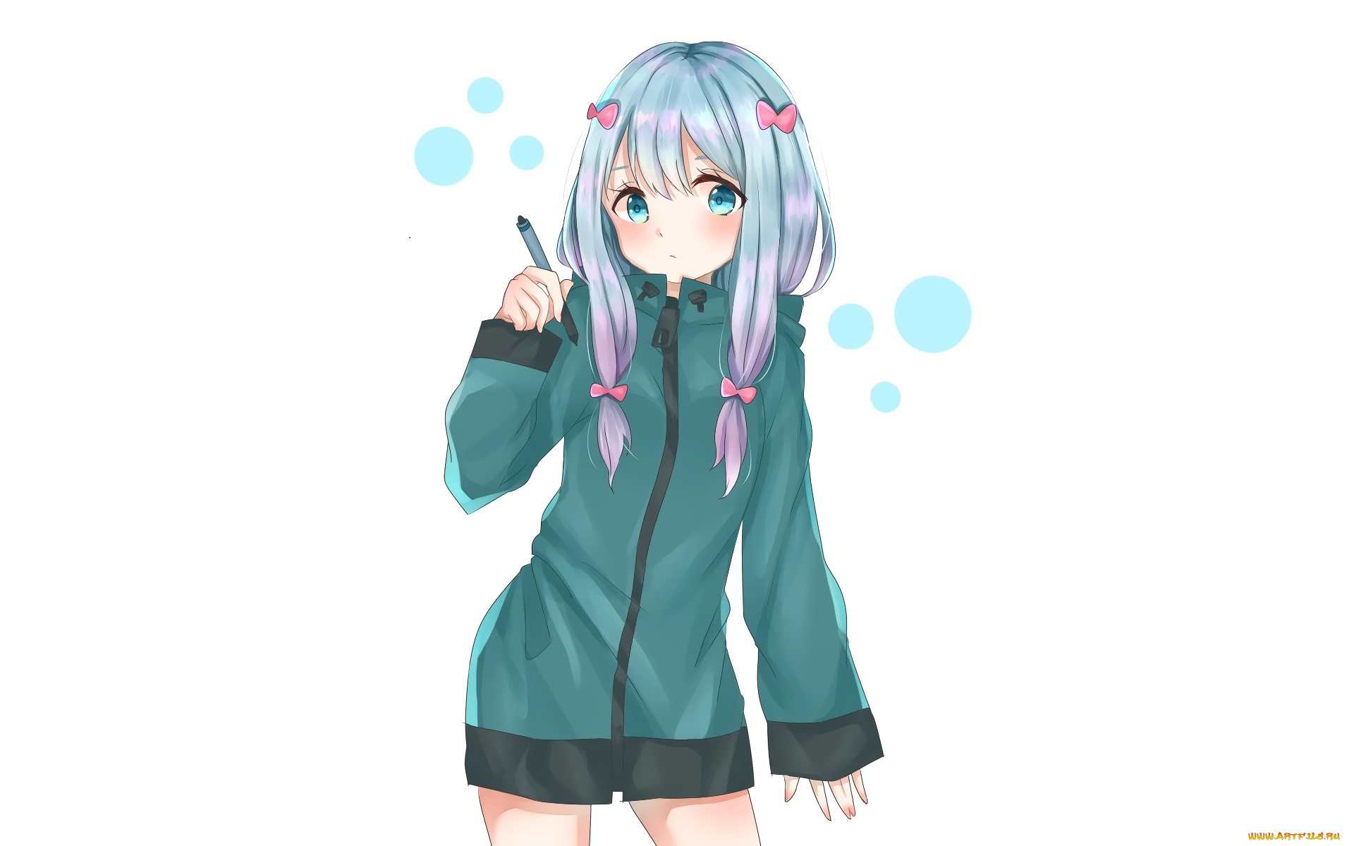 аниме, eromanga-sensei, взгляд, девушка, фон