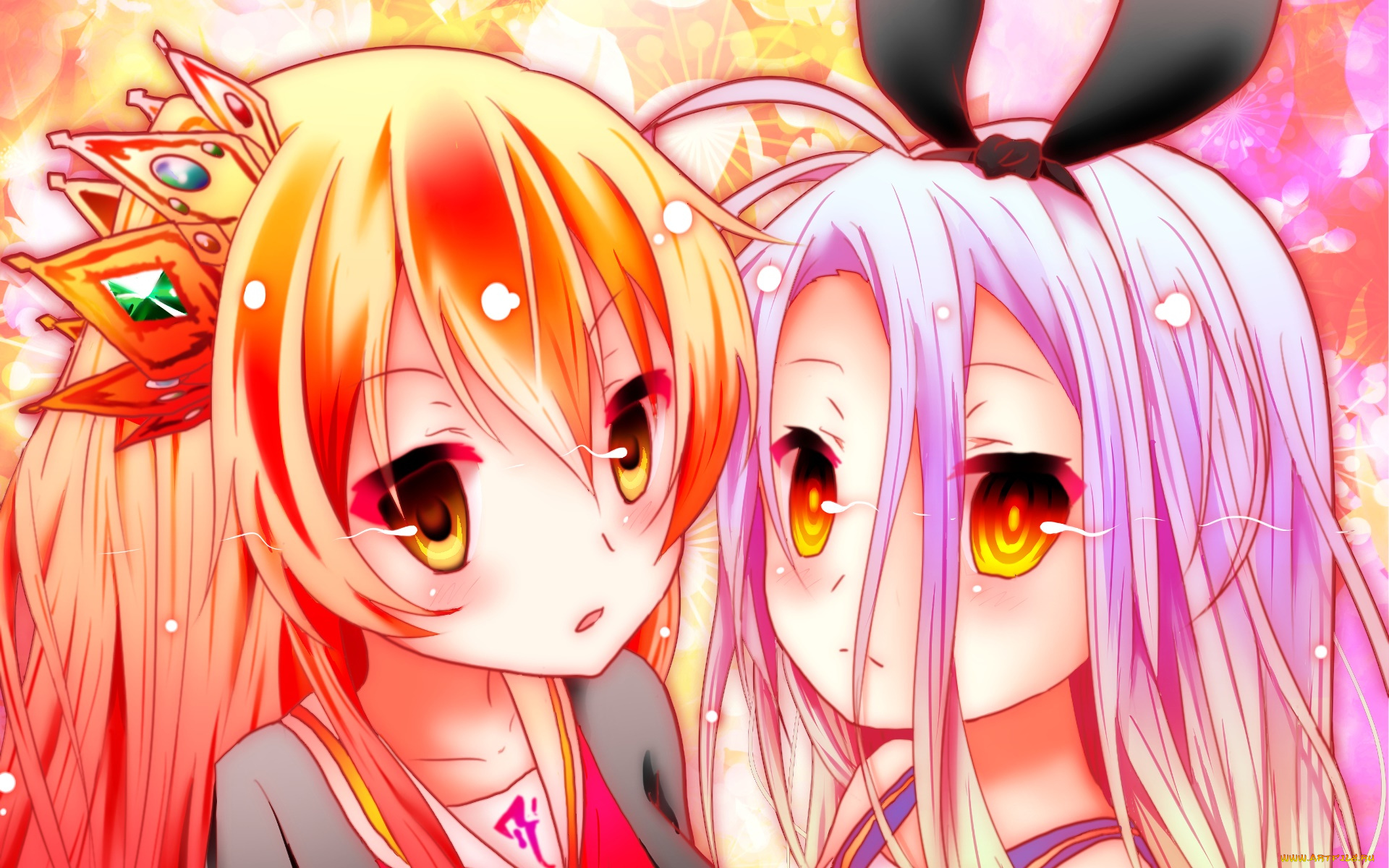 аниме, no, game, no, life, фон, взгляд, девушки