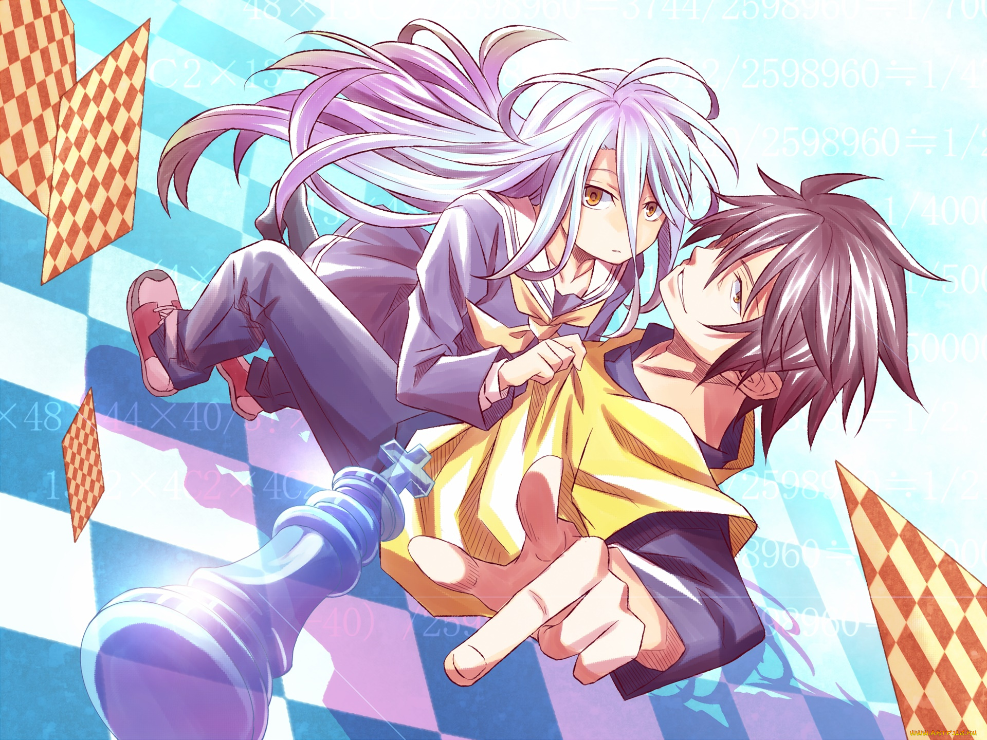 аниме, no, game, no, life, девушка, фон, взгляд