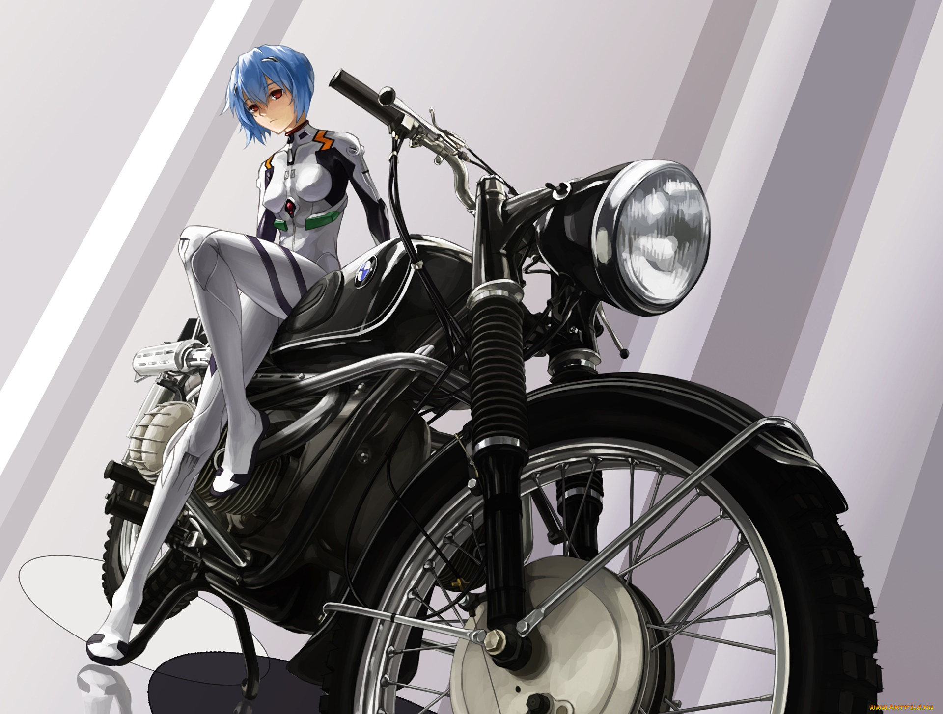 аниме, evangelion, фон, взгляд, девушка