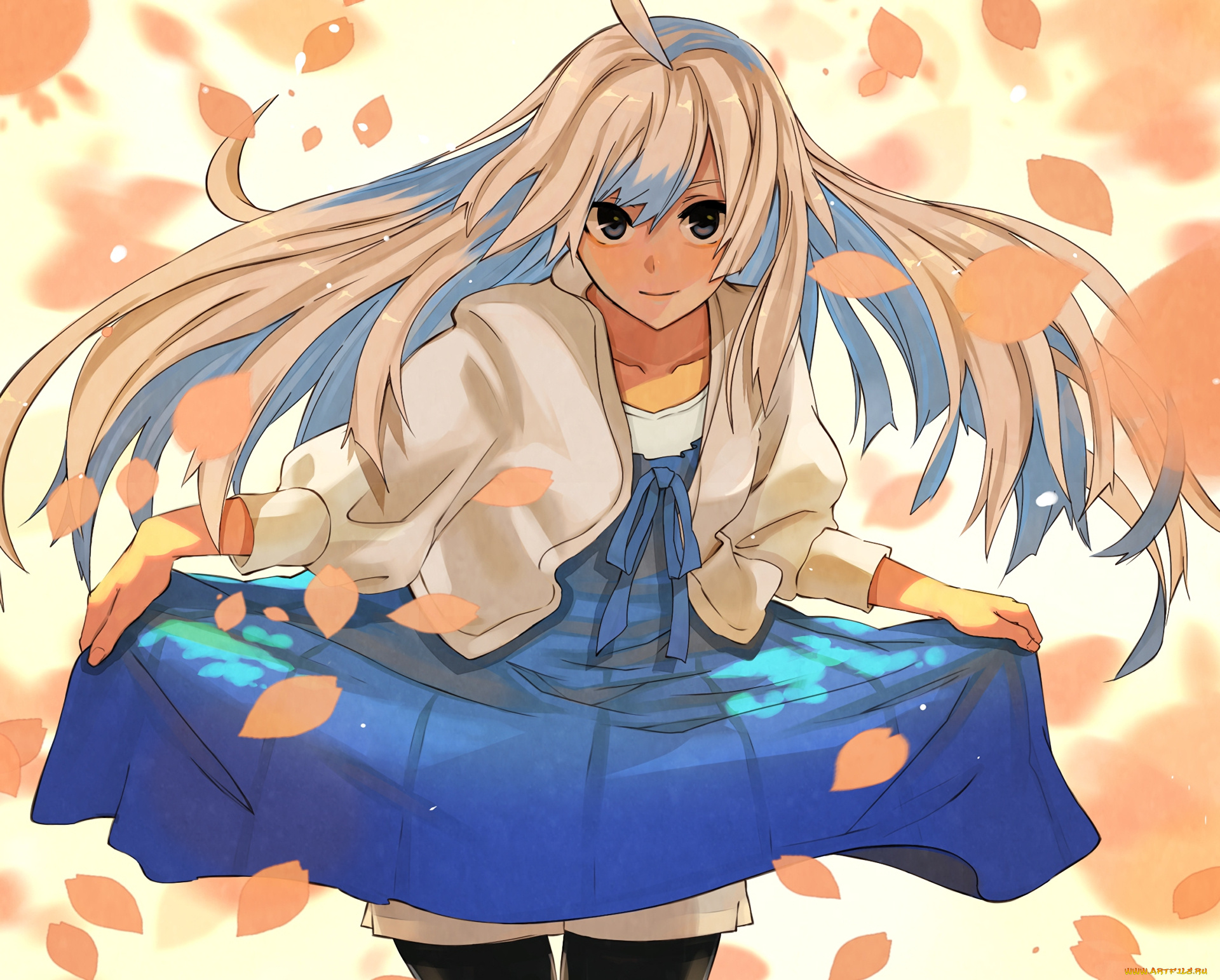 аниме, bakemonogatari, фон, взгляд, девушка