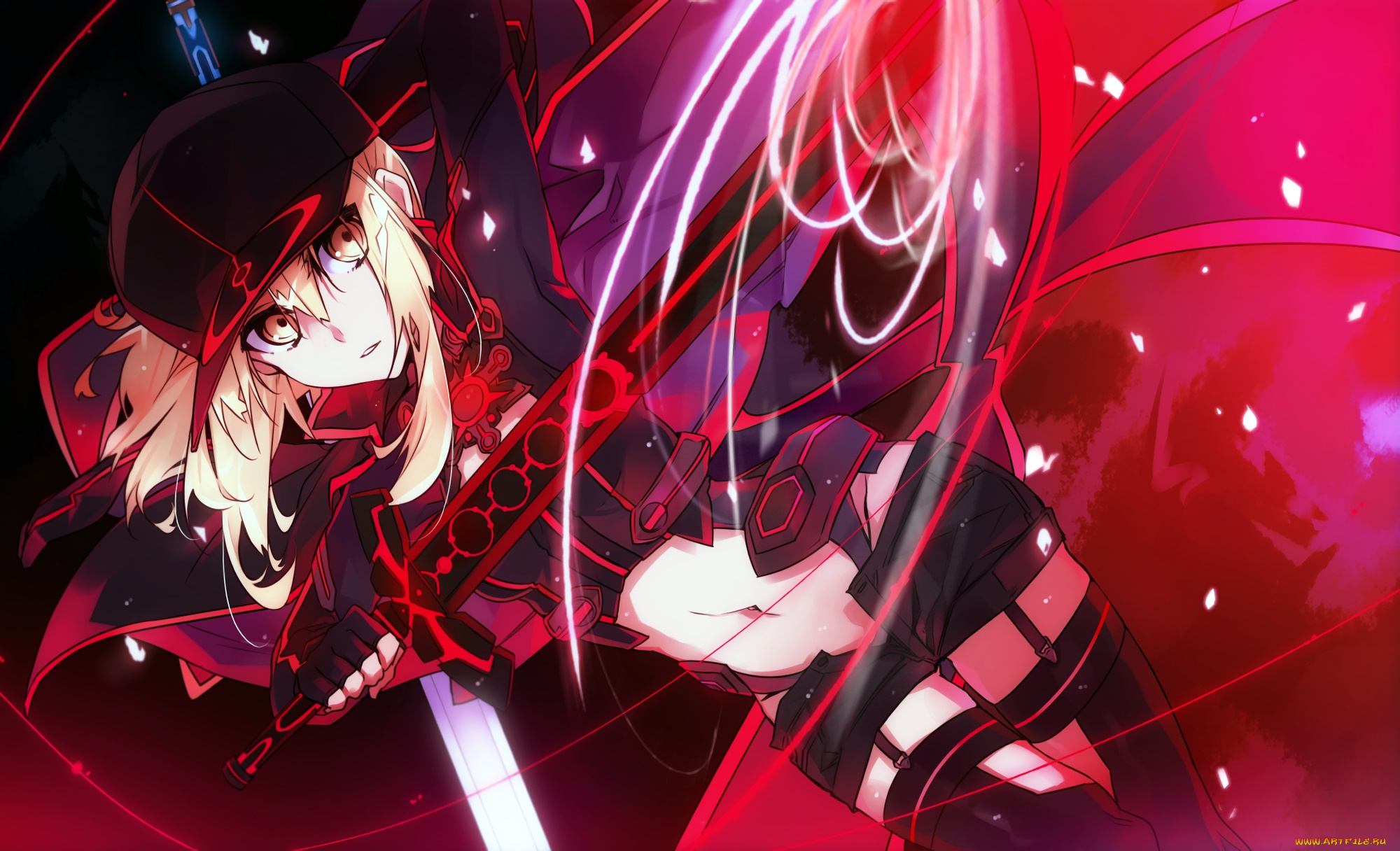 аниме, fate, stay, night, фон, взгляд, девушка