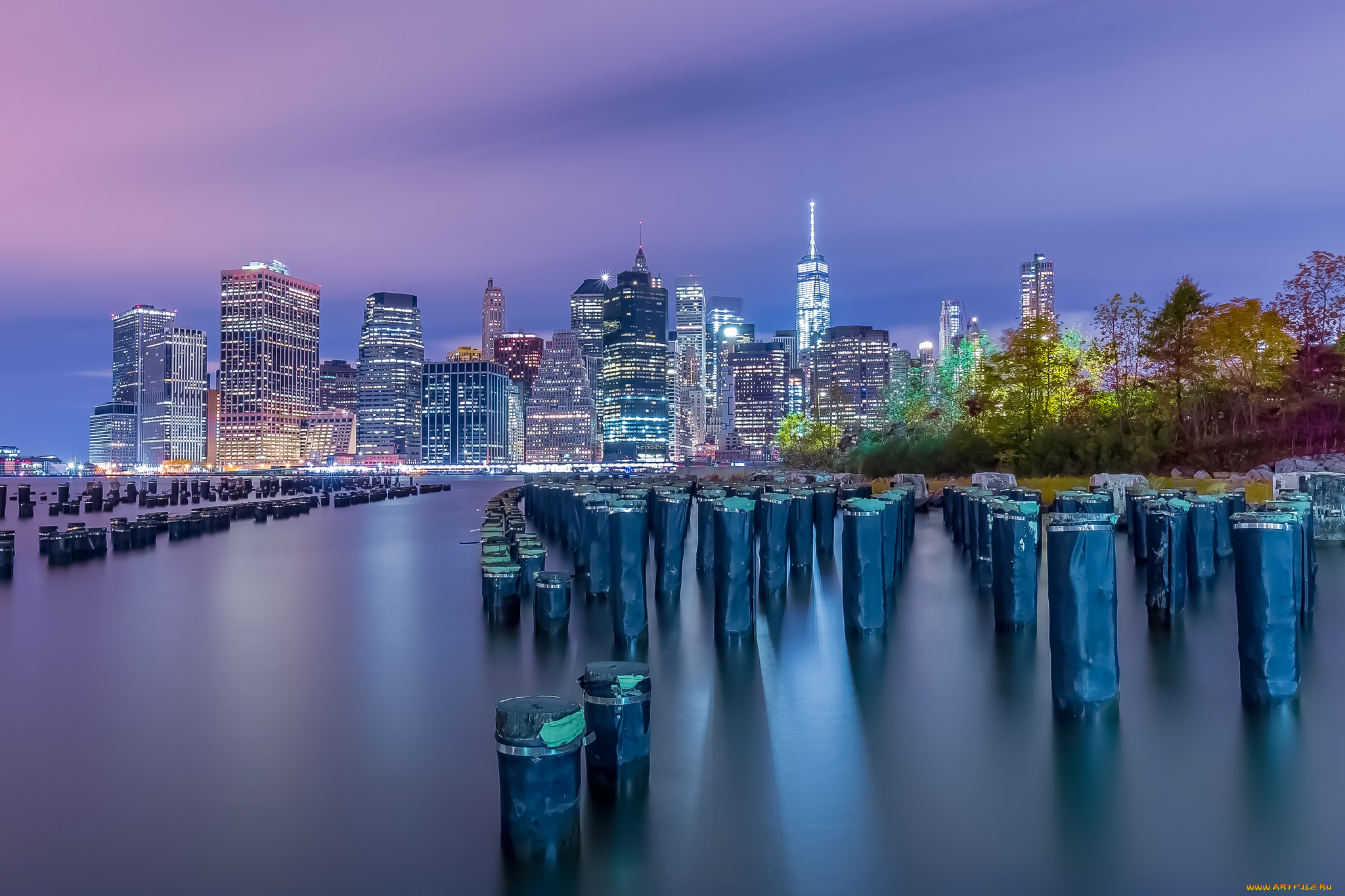 города, нэшвилл, , сша, огни, ночь