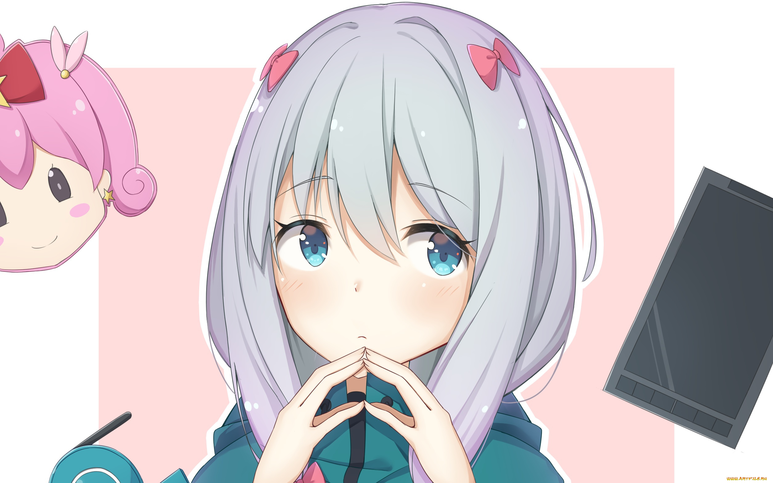 аниме, eromanga-sensei, фон, взгляд, девушка