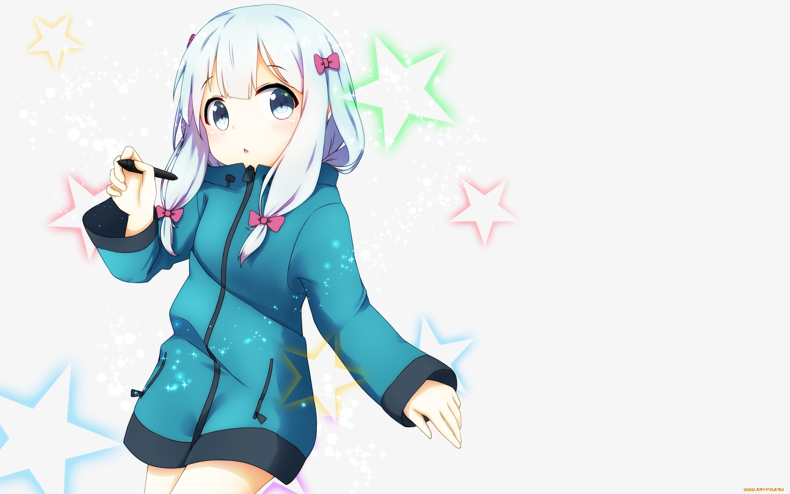 аниме, eromanga-sensei, фон, взгляд, девушка