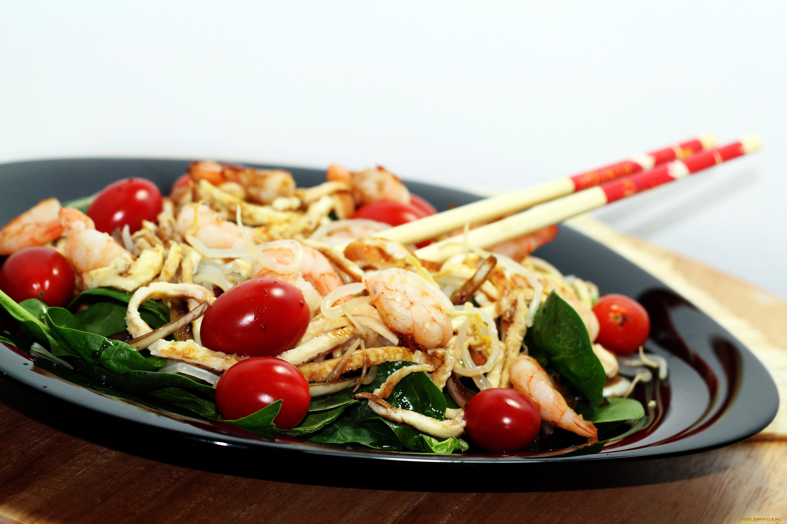 еда, салаты, , закуски, салат, креветки, зелень, томаты