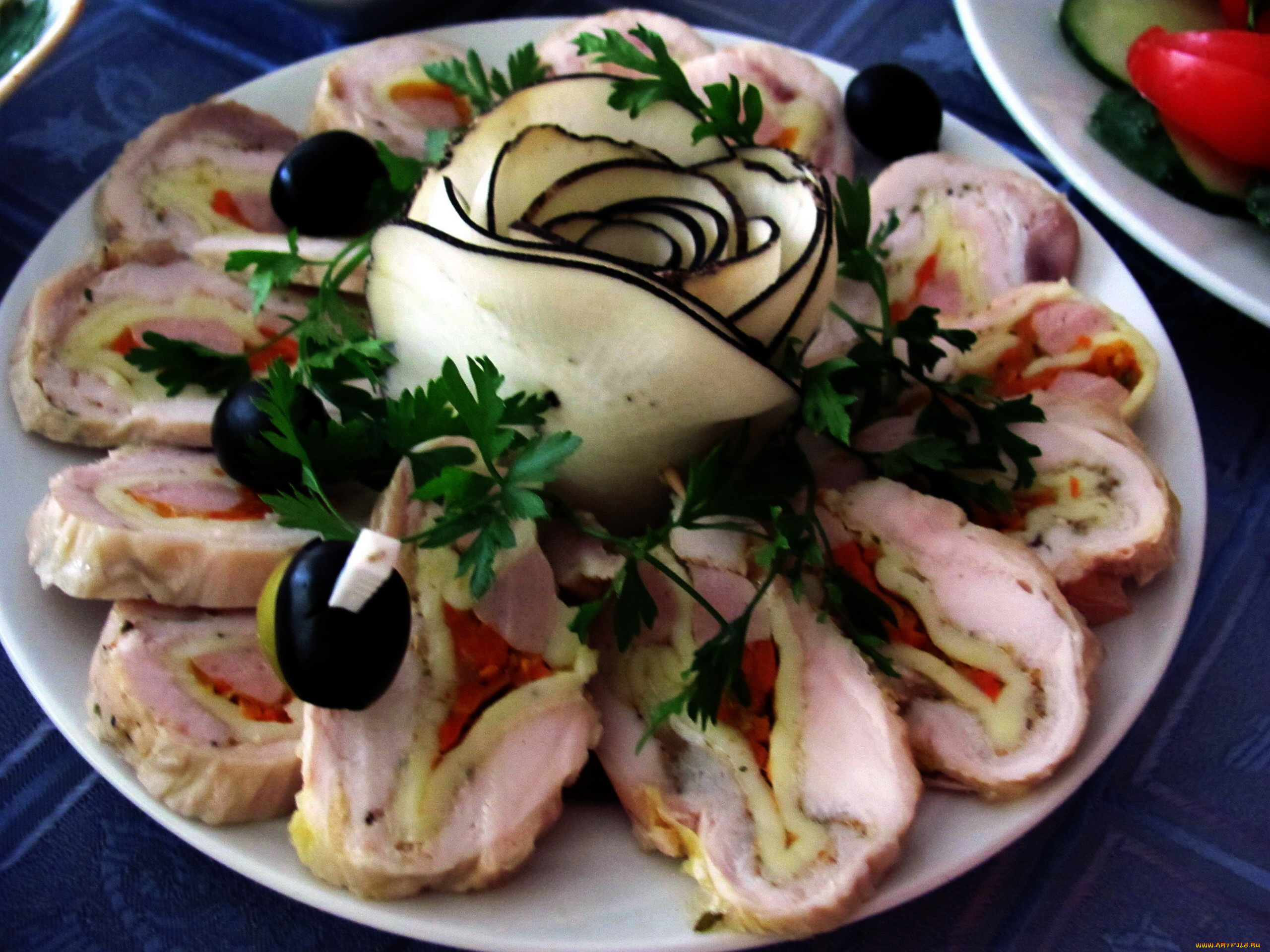 еда, мясные, блюда, рулет