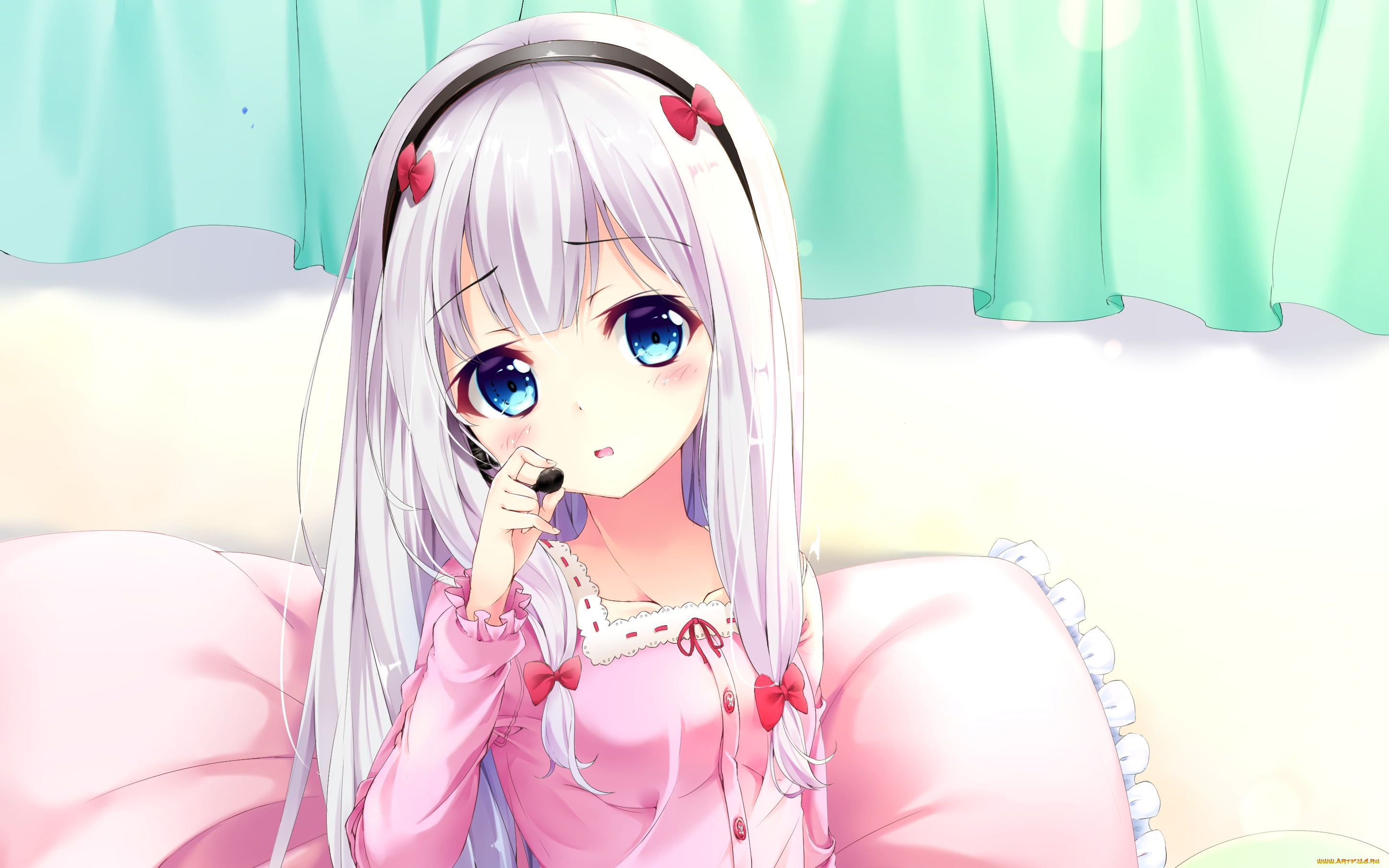 аниме, eromanga-sensei, взгляд, девушка, фон