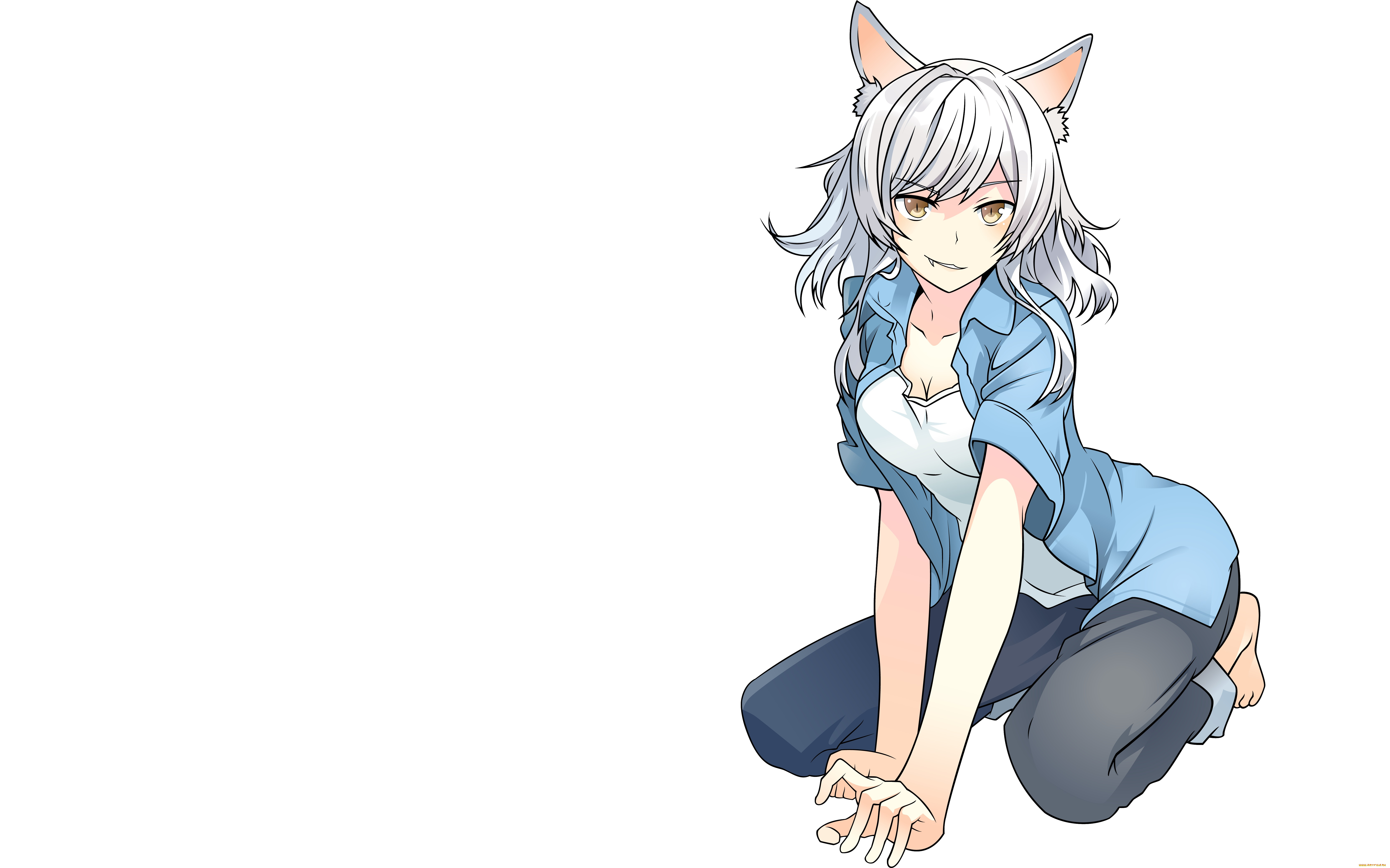 аниме, bakemonogatari, фон, взгляд, девушка