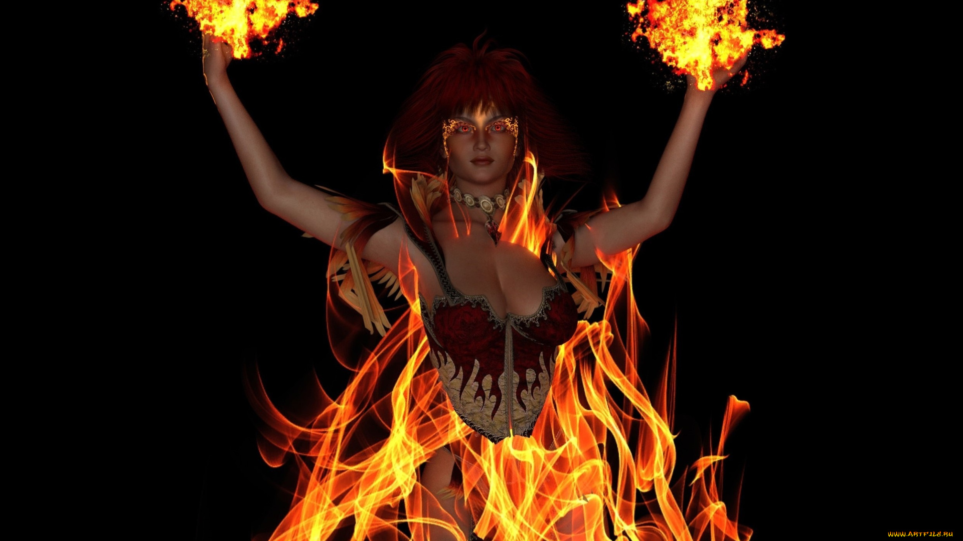 3д, графика, фантазия, , fantasy, фон, взгляд, девушка