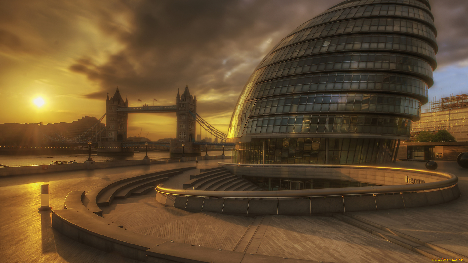 city, hall, города, лондон, , великобритания, ночь, огни