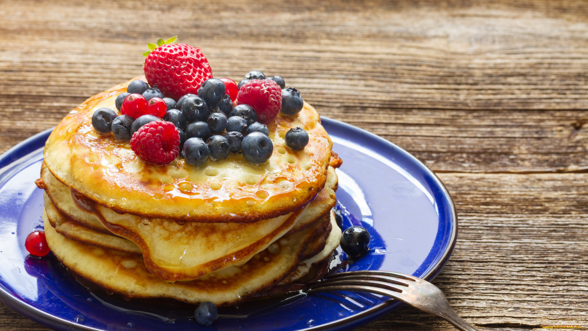 еда, блины, , оладьи, ягоды