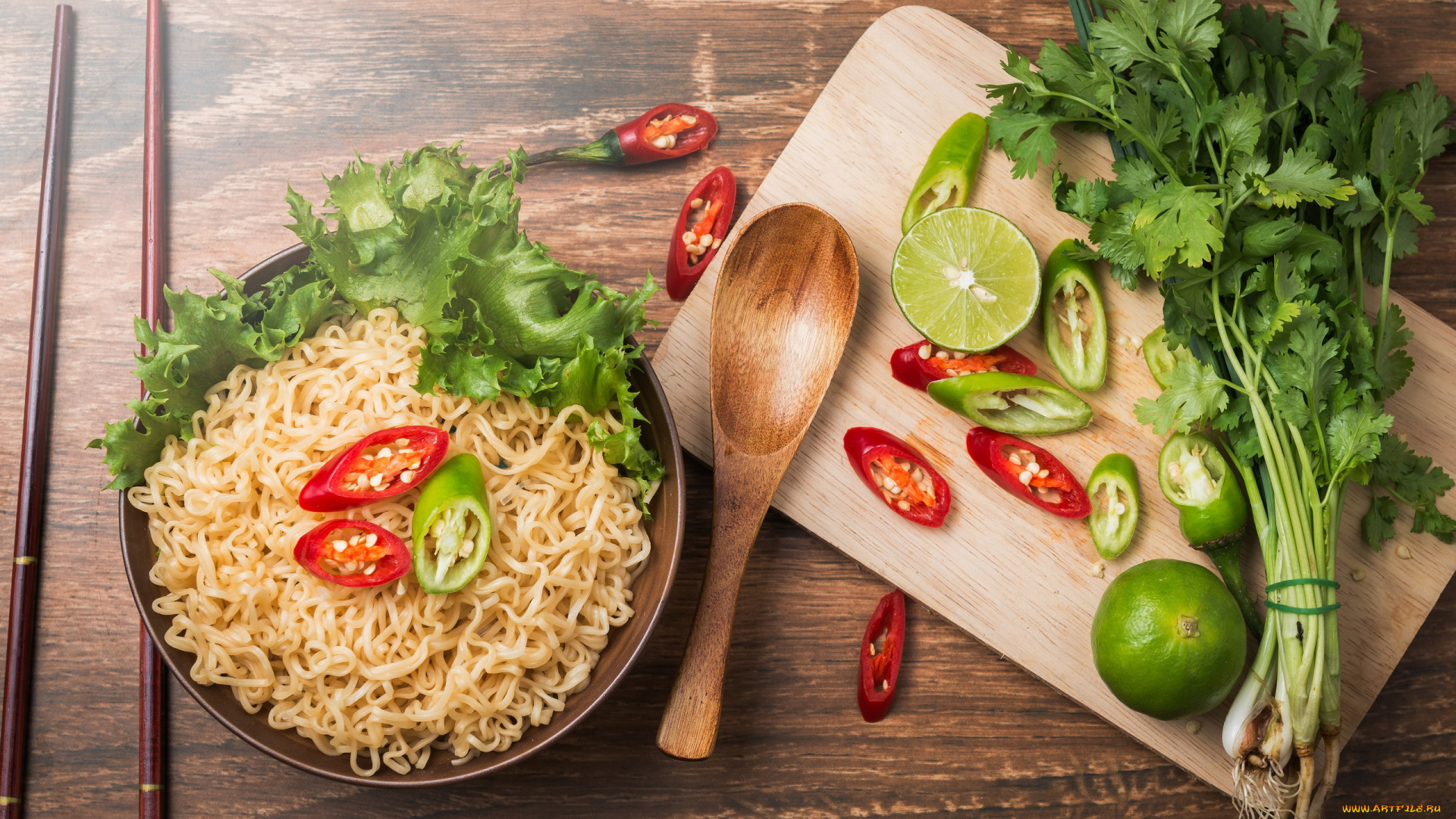 еда, макаронные, блюда, макароны, паста, перец, лайм, петрушка