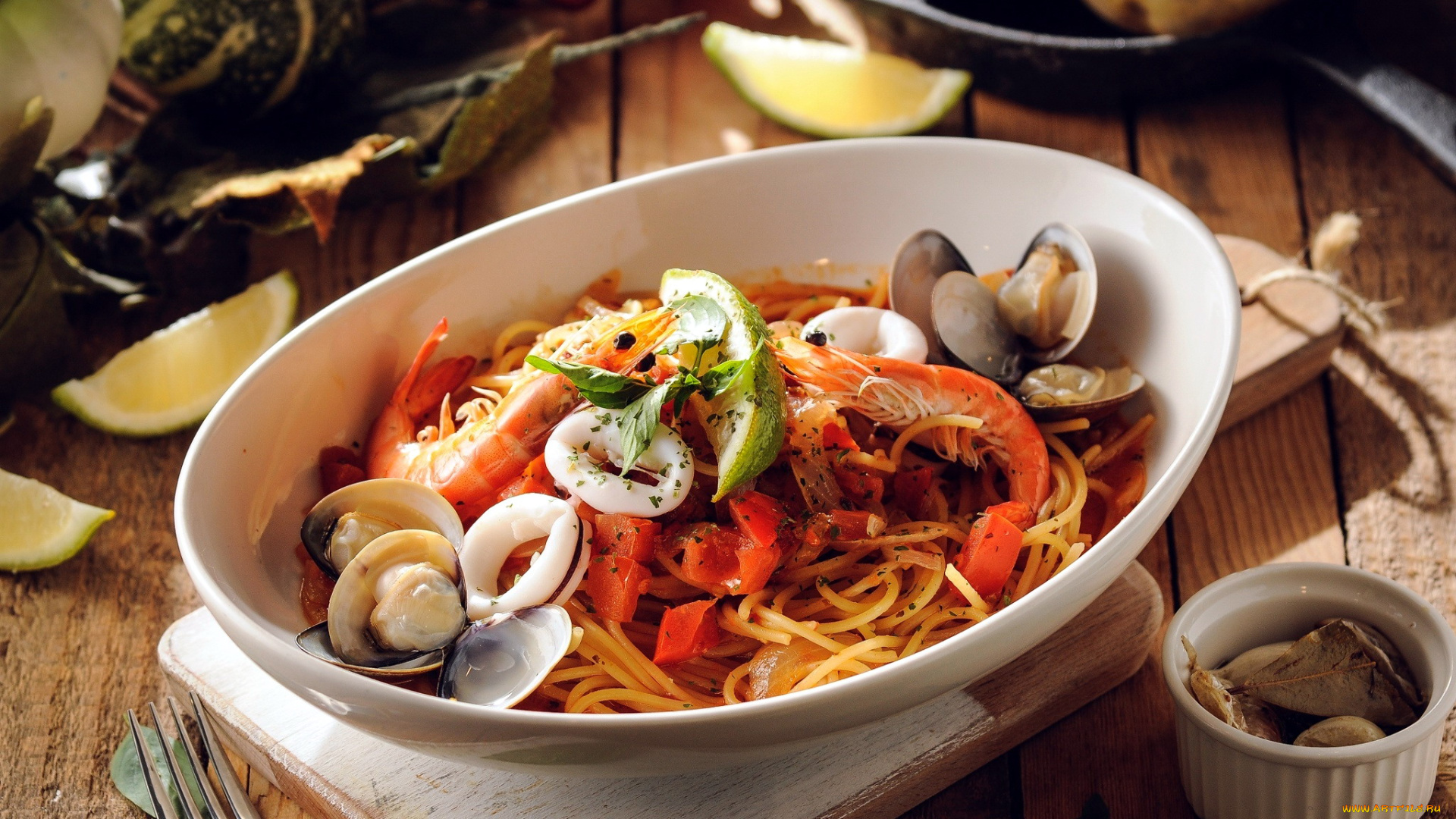 еда, макаронные, блюда, мидии, спагетти, паста, макароны, креветки