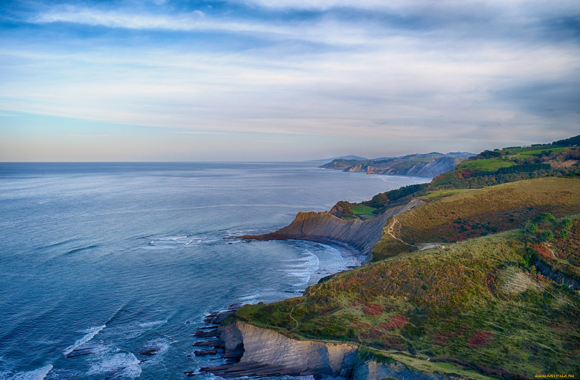 природа, побережье, простор