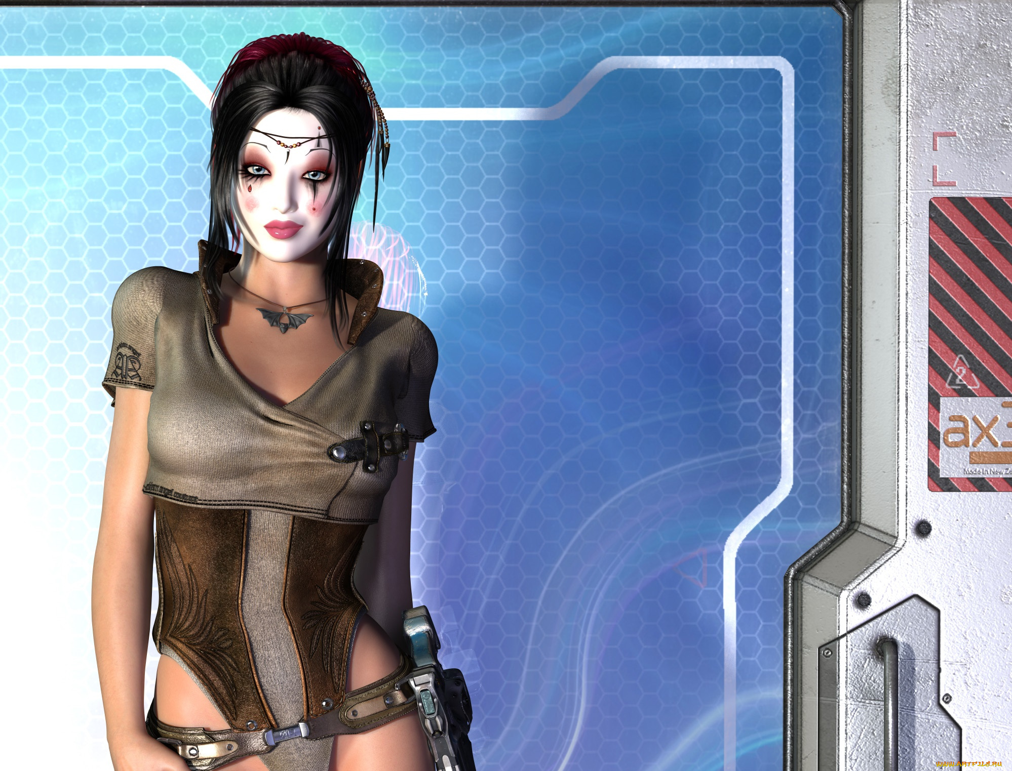 3д, графика, фантазия, , fantasy, девушка, взгляд, фон