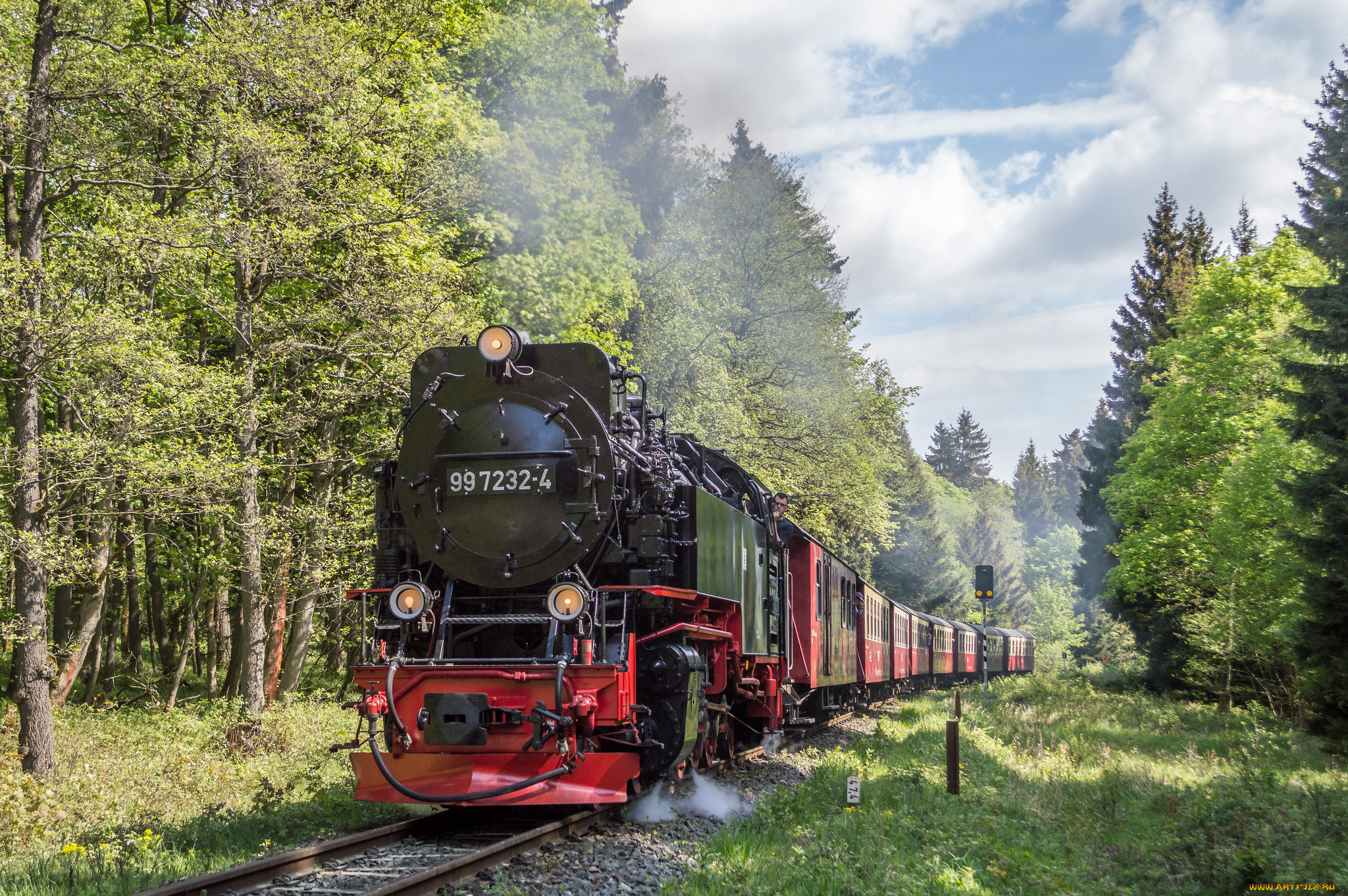 техника, паровозы, состав, локомотив