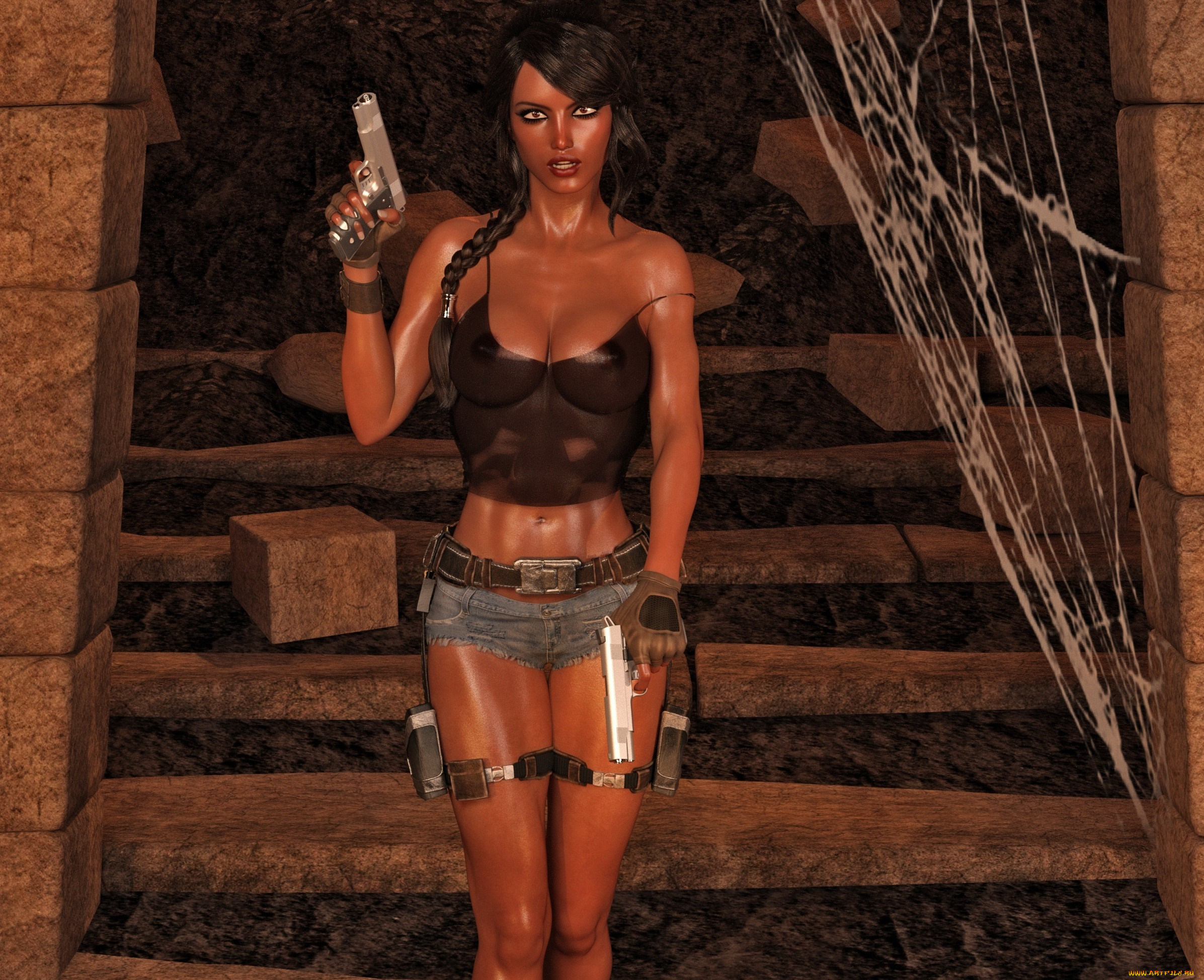 3д, графика, фантазия, , fantasy, оружие, фон, взгляд, девушка