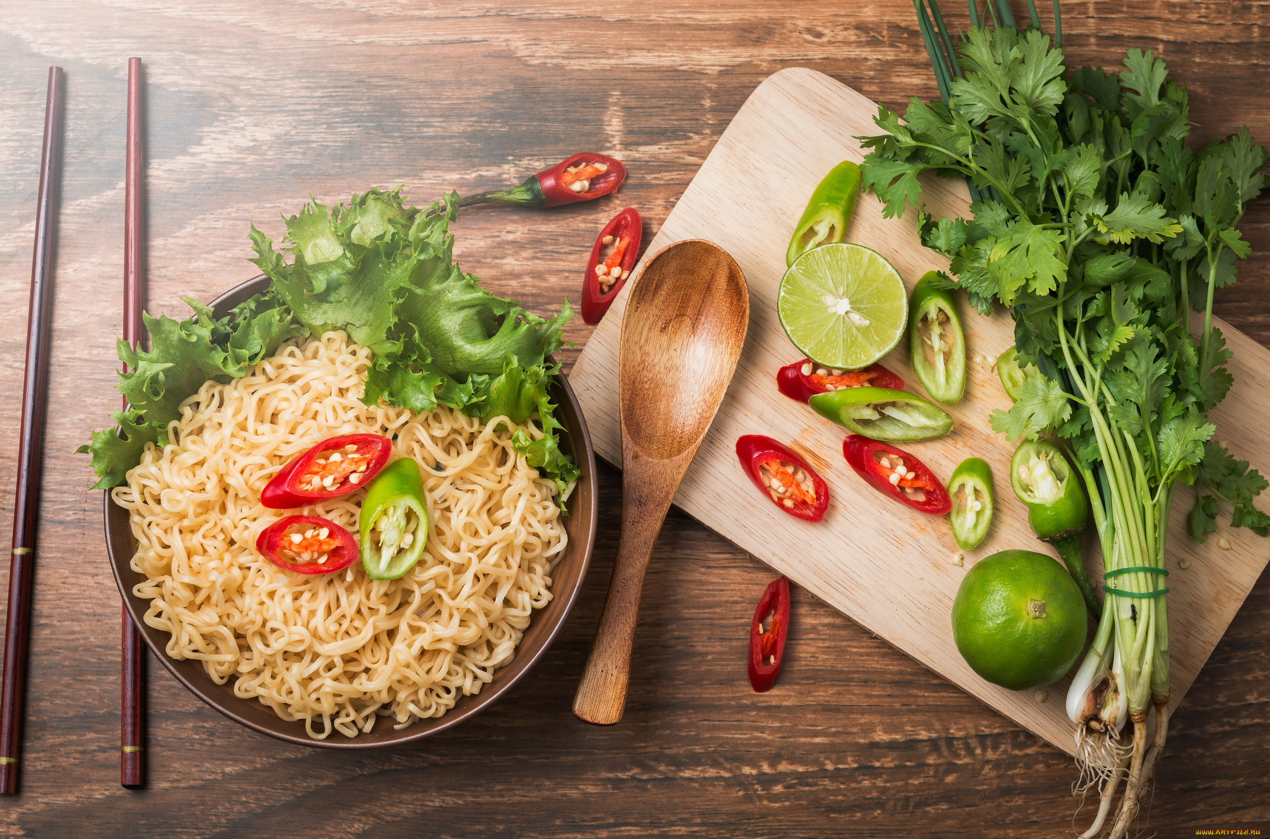 еда, макаронные, блюда, макароны, паста, перец, лайм, петрушка