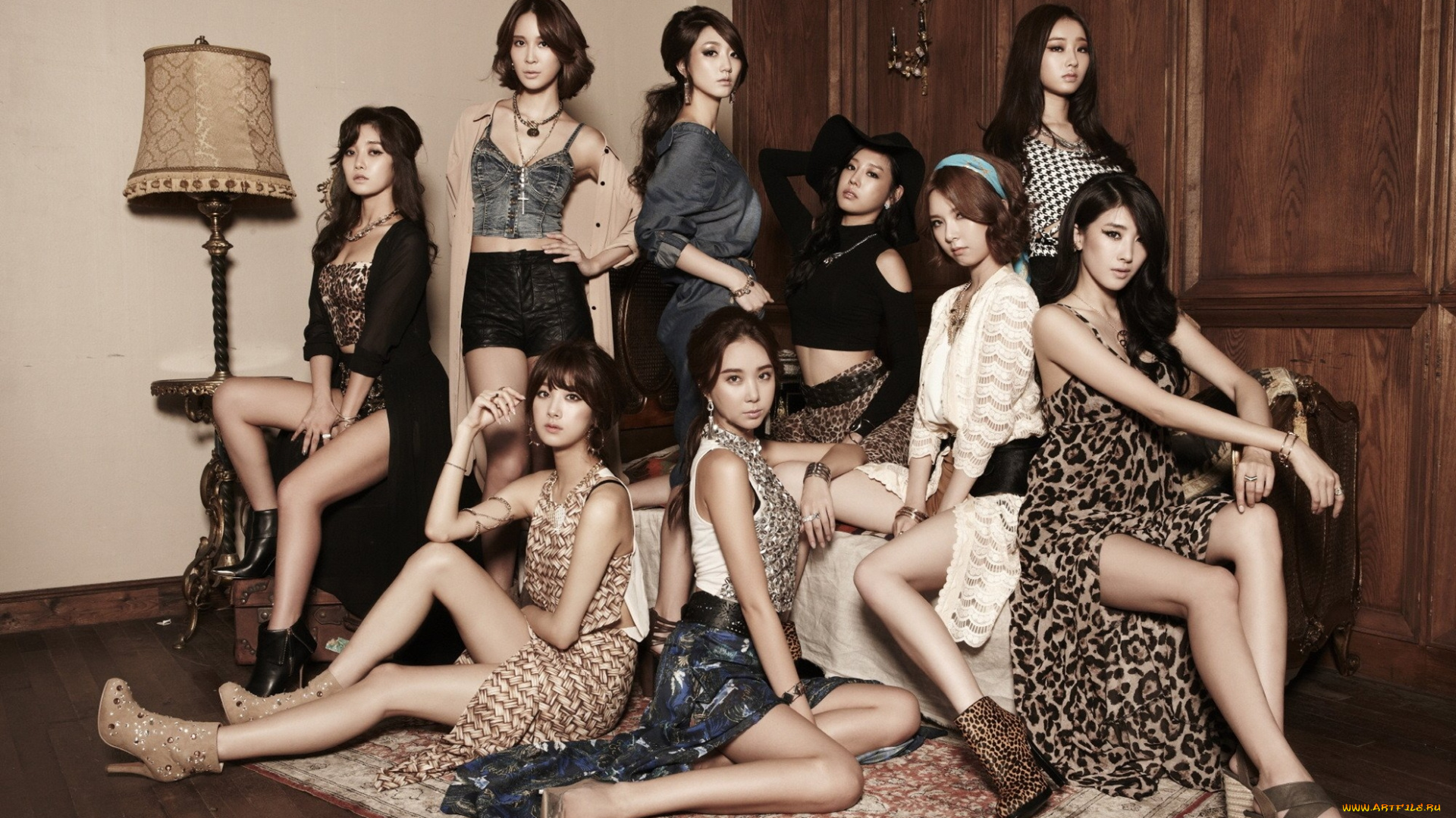 азиатки, музыка, -, k-pop, 9muses, фотосессия, позы, девушки