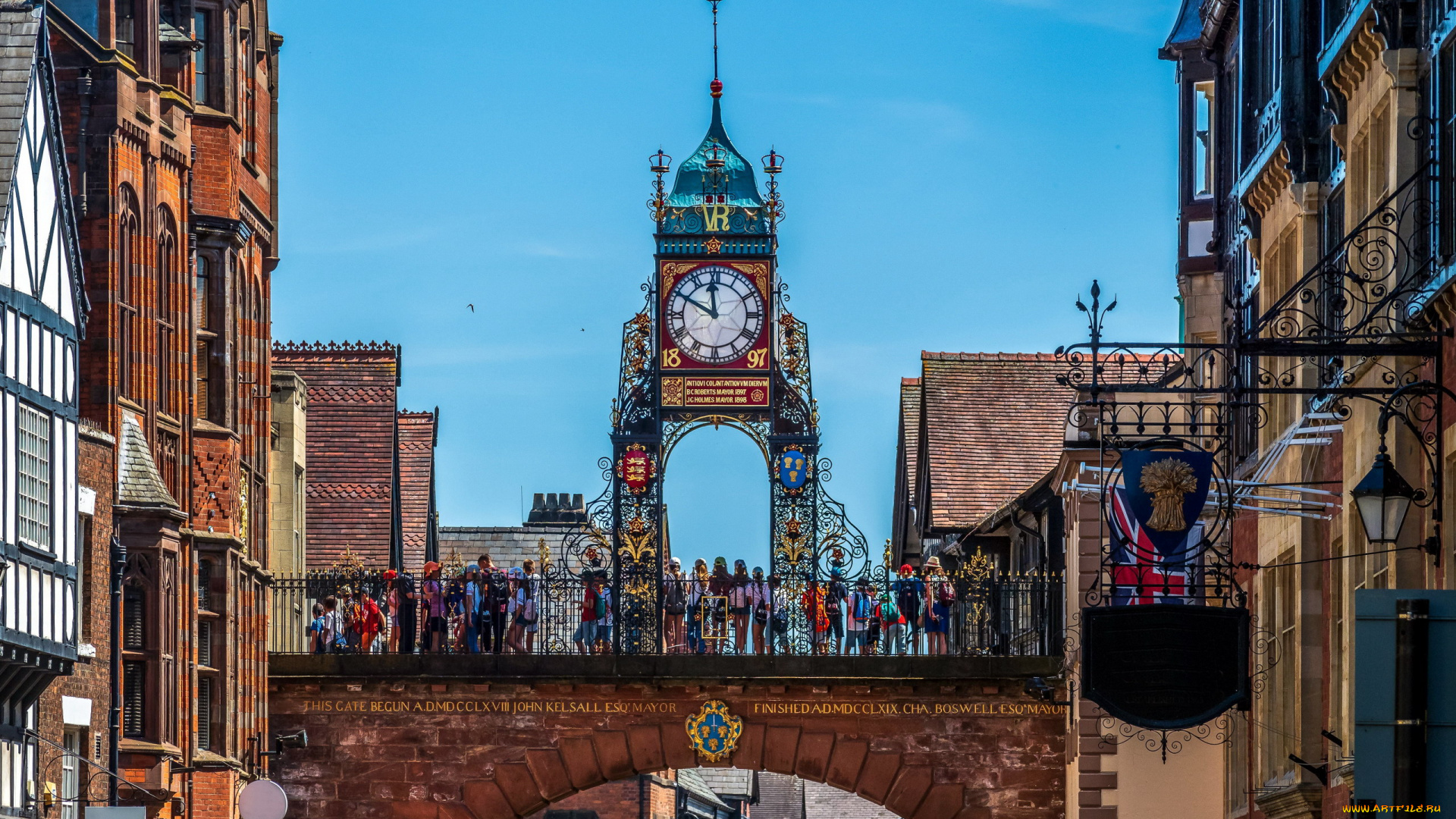 chester, england, города, -, здания, , дома