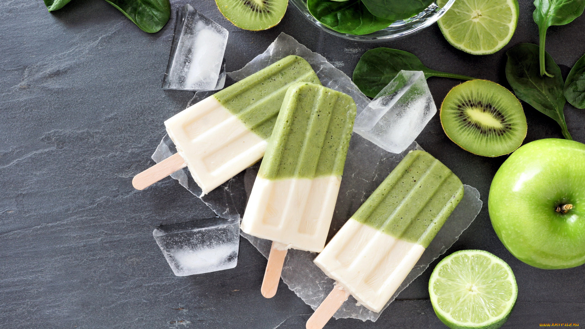 еда, мороженое, , десерты, киви, лед
