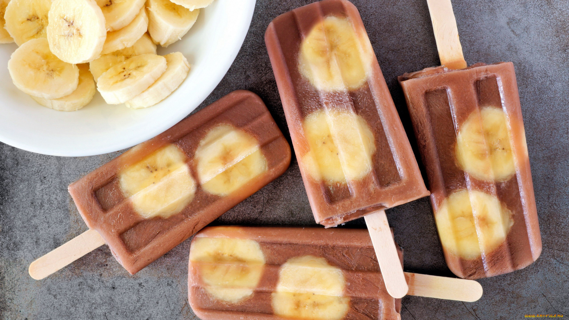 еда, мороженое, , десерты, лакомство, бананы