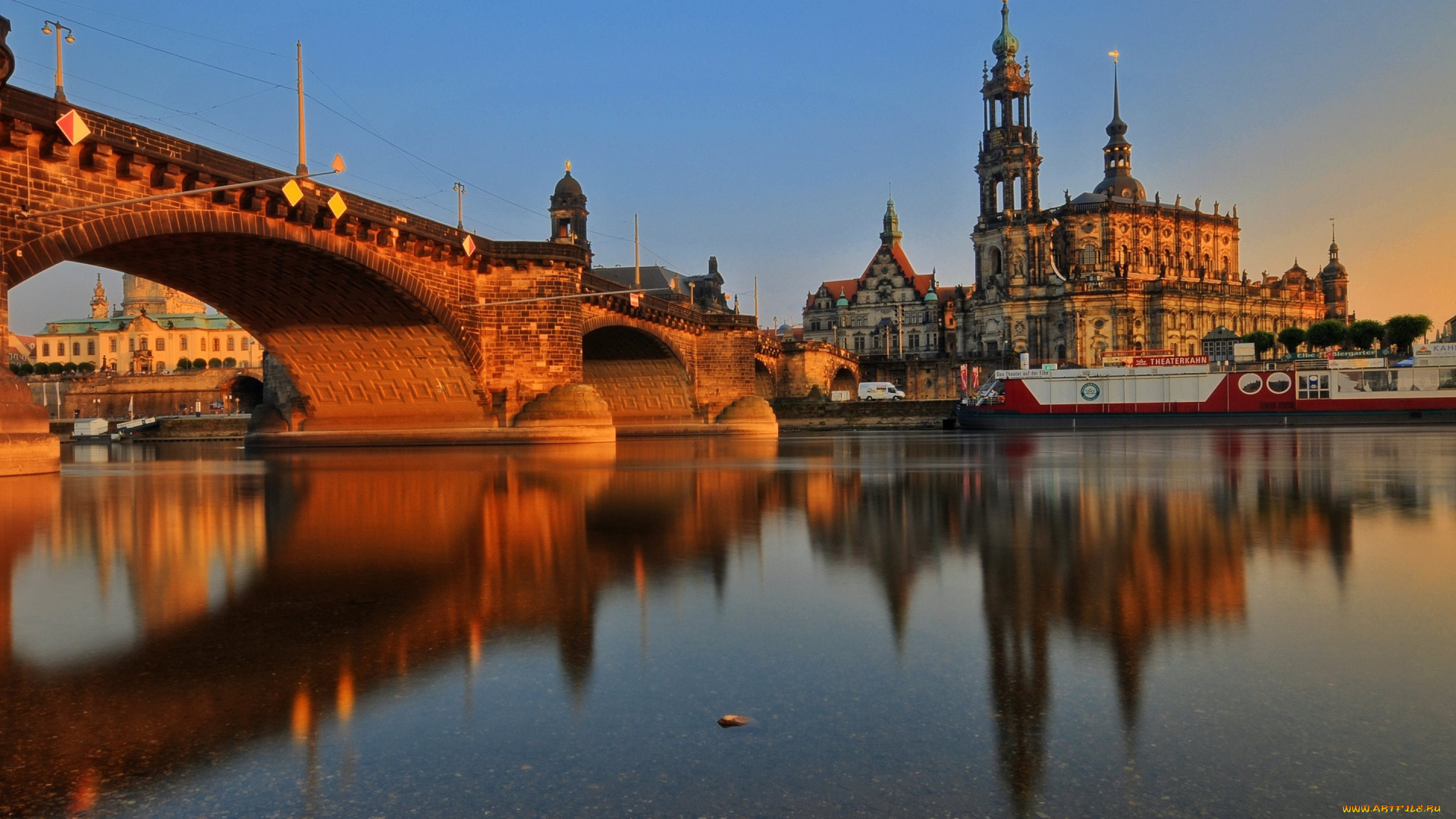 города, дрезден, , германия, мост, река
