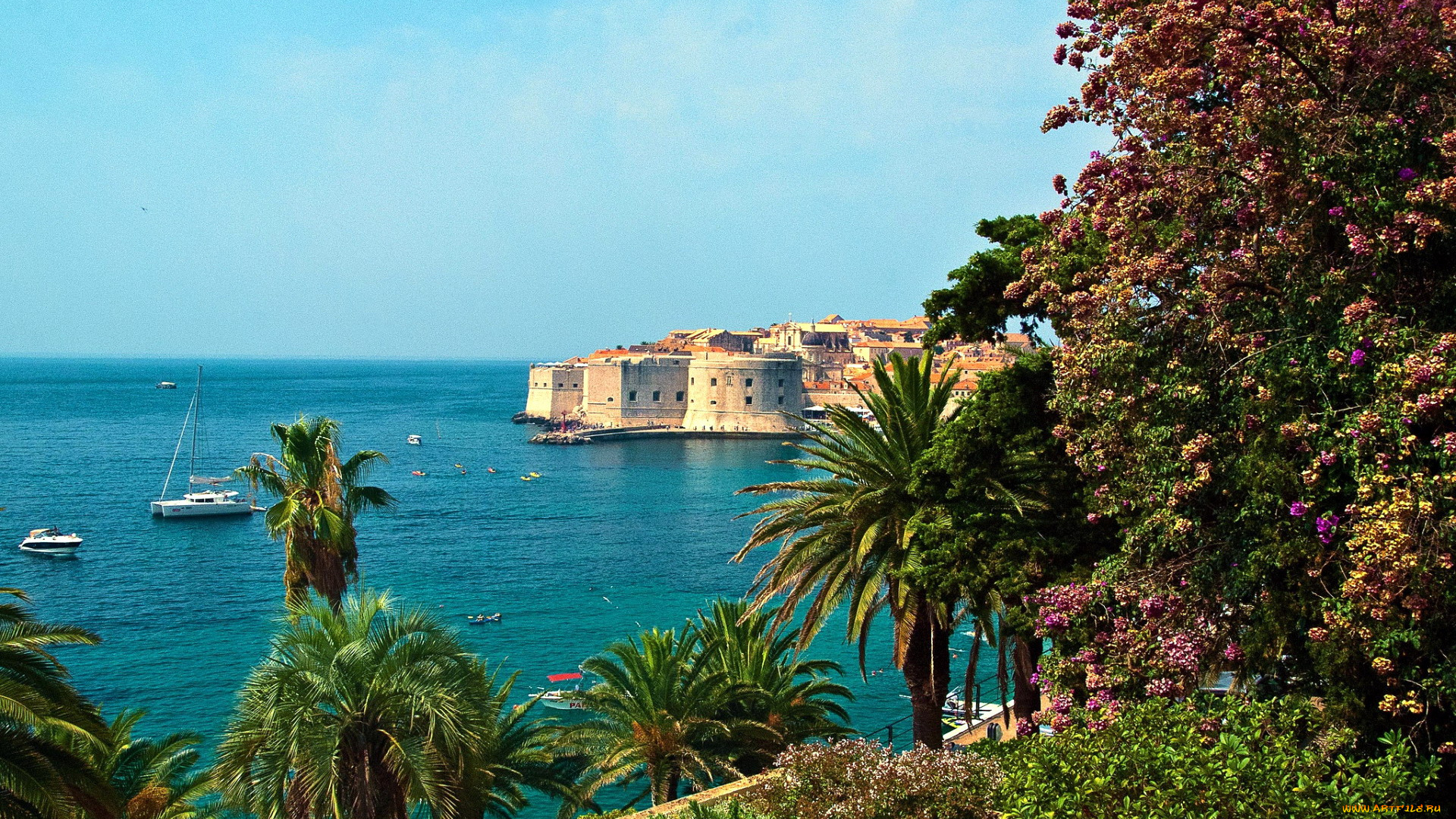 города, дубровник, , хорватия, панорама