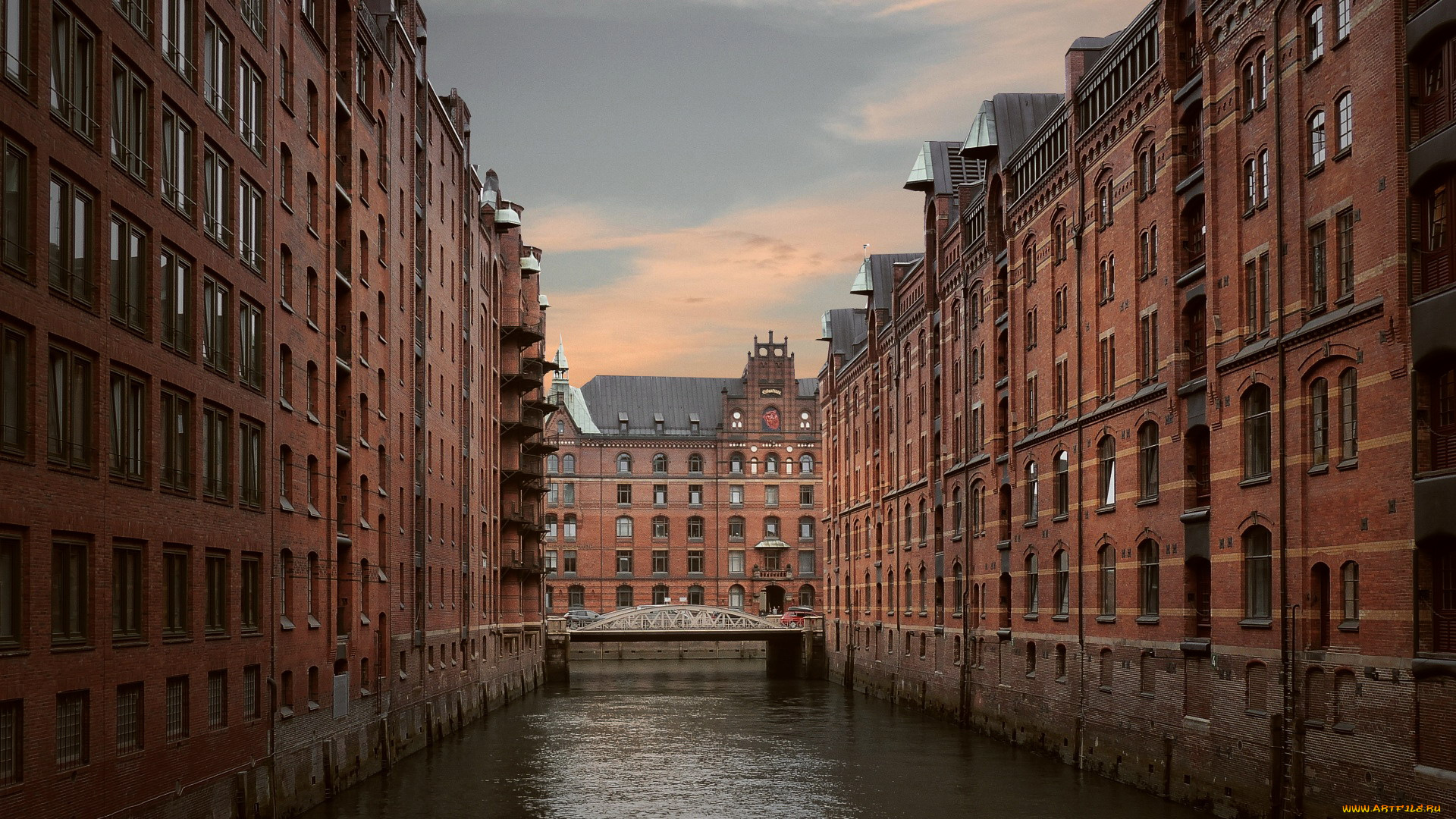 города, гамбург, , германия, река, мост