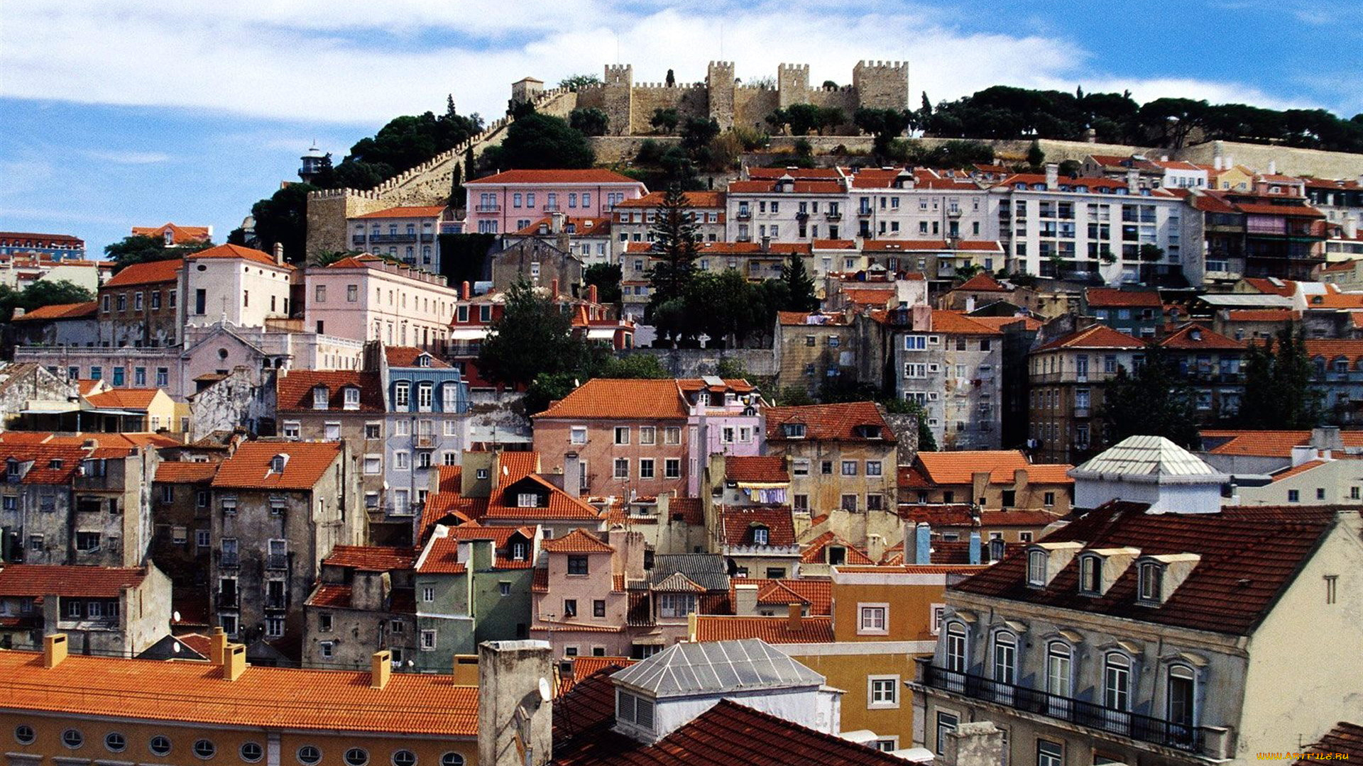города, лиссабон, , португалия, панорама