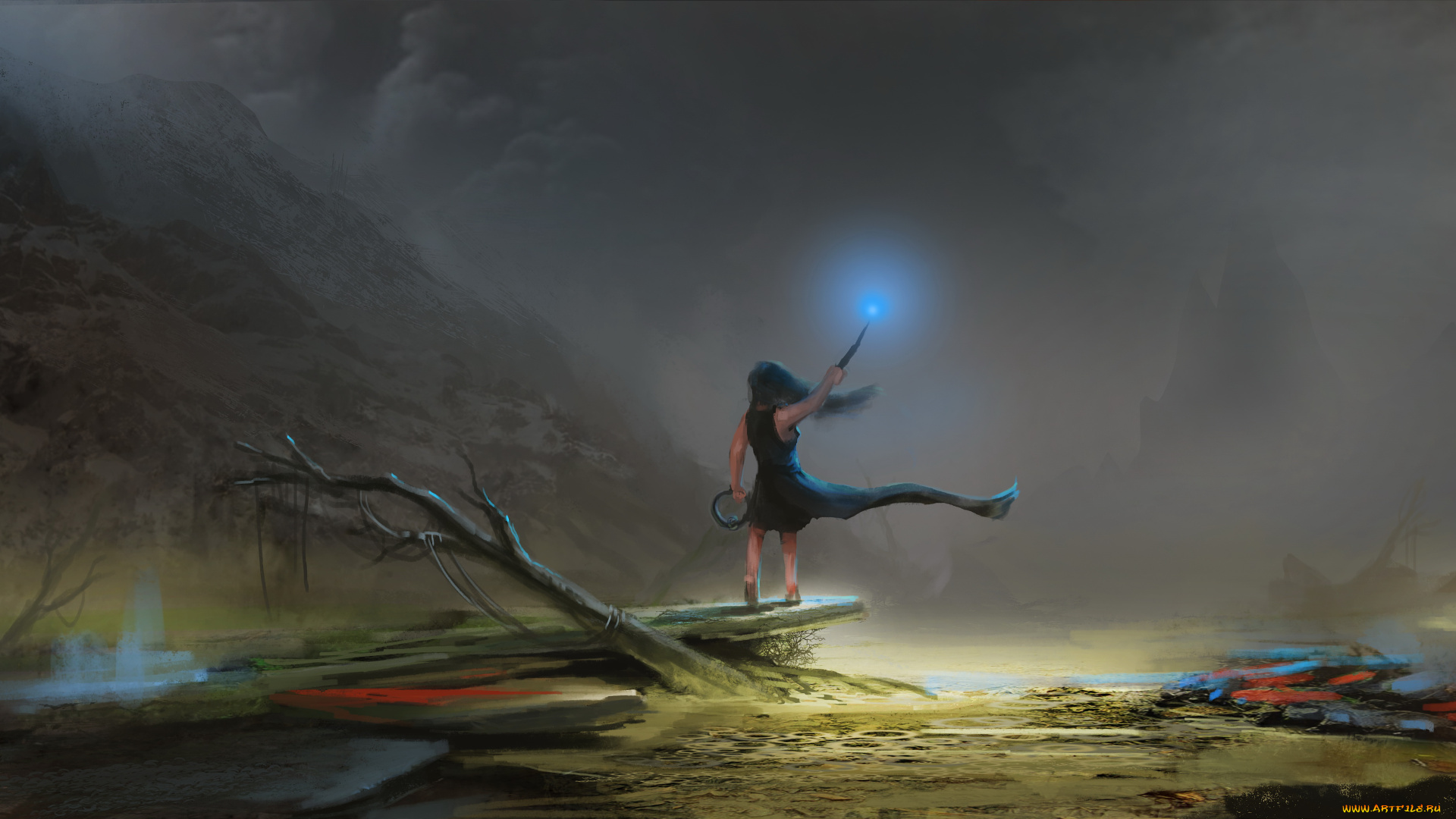 видео, игры, path, of, exile, девочка, палочка, фон, ребенок