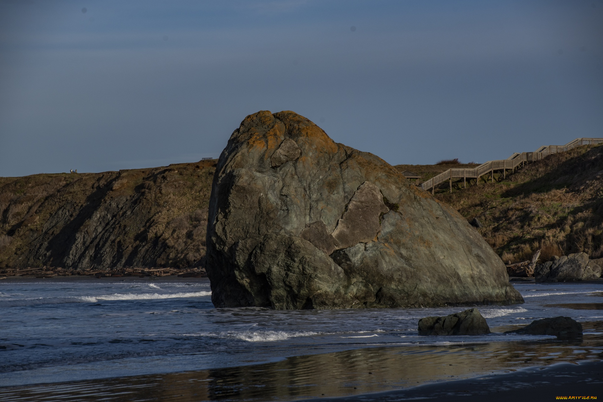 природа, побережье, скалы