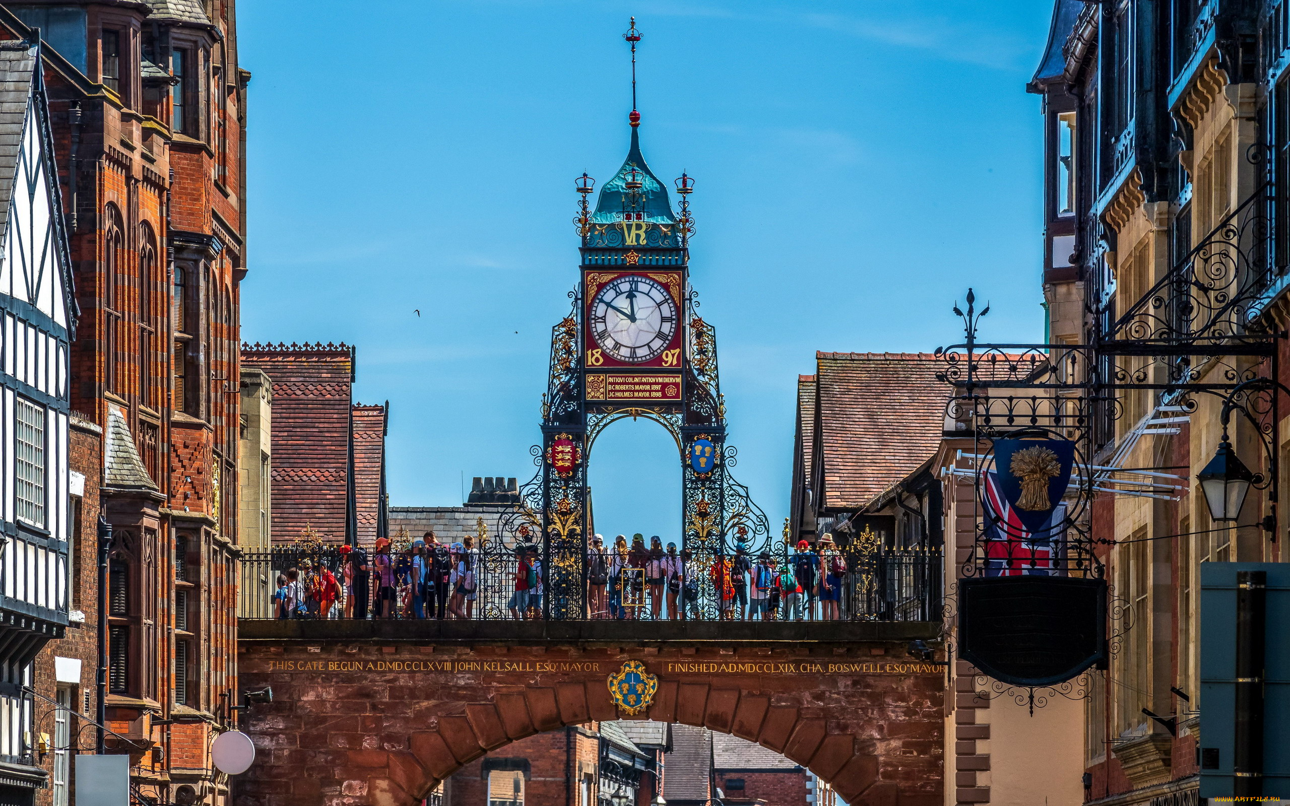 chester, england, города, -, здания, , дома