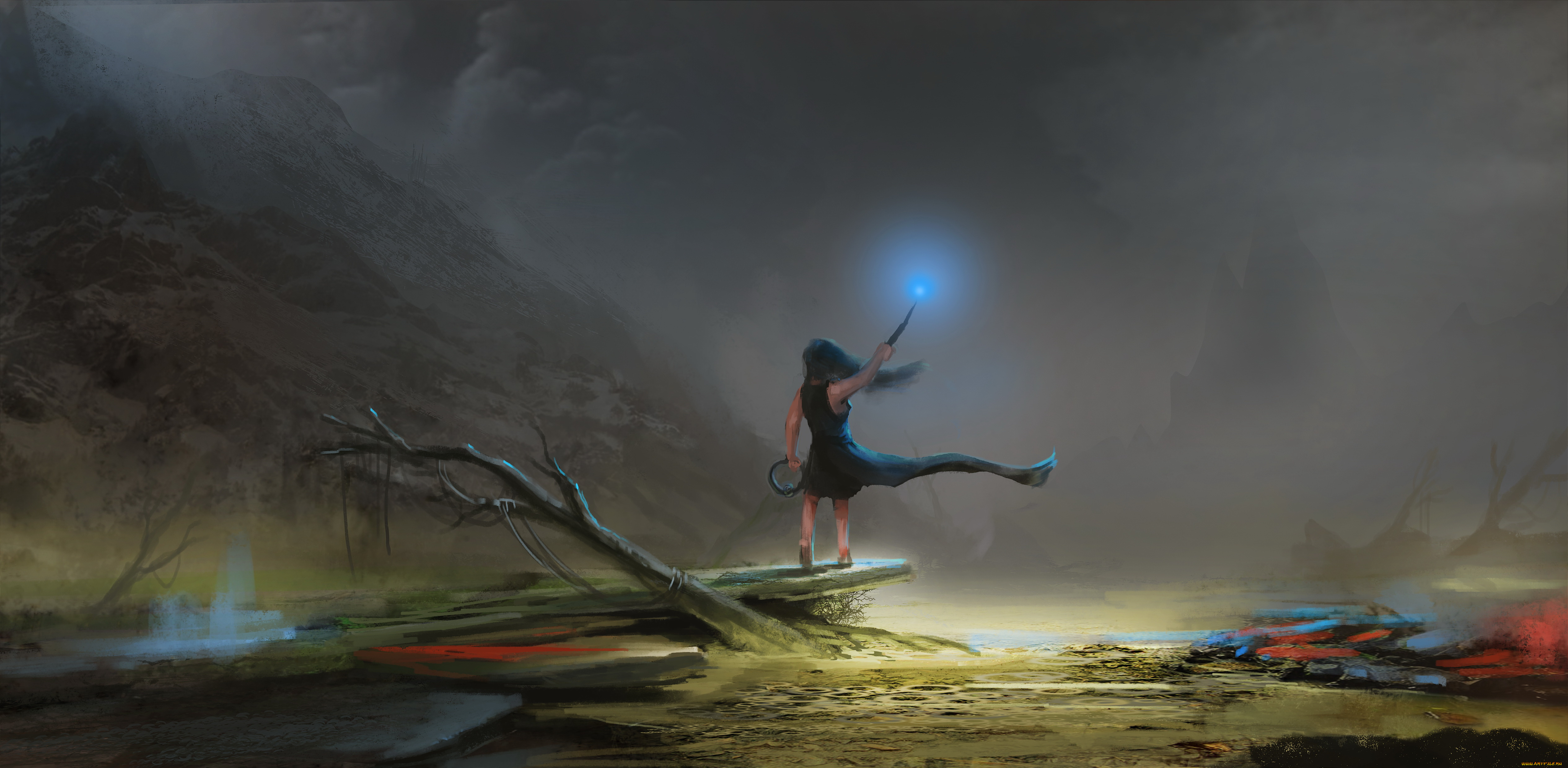 видео, игры, path, of, exile, девочка, палочка, фон, ребенок