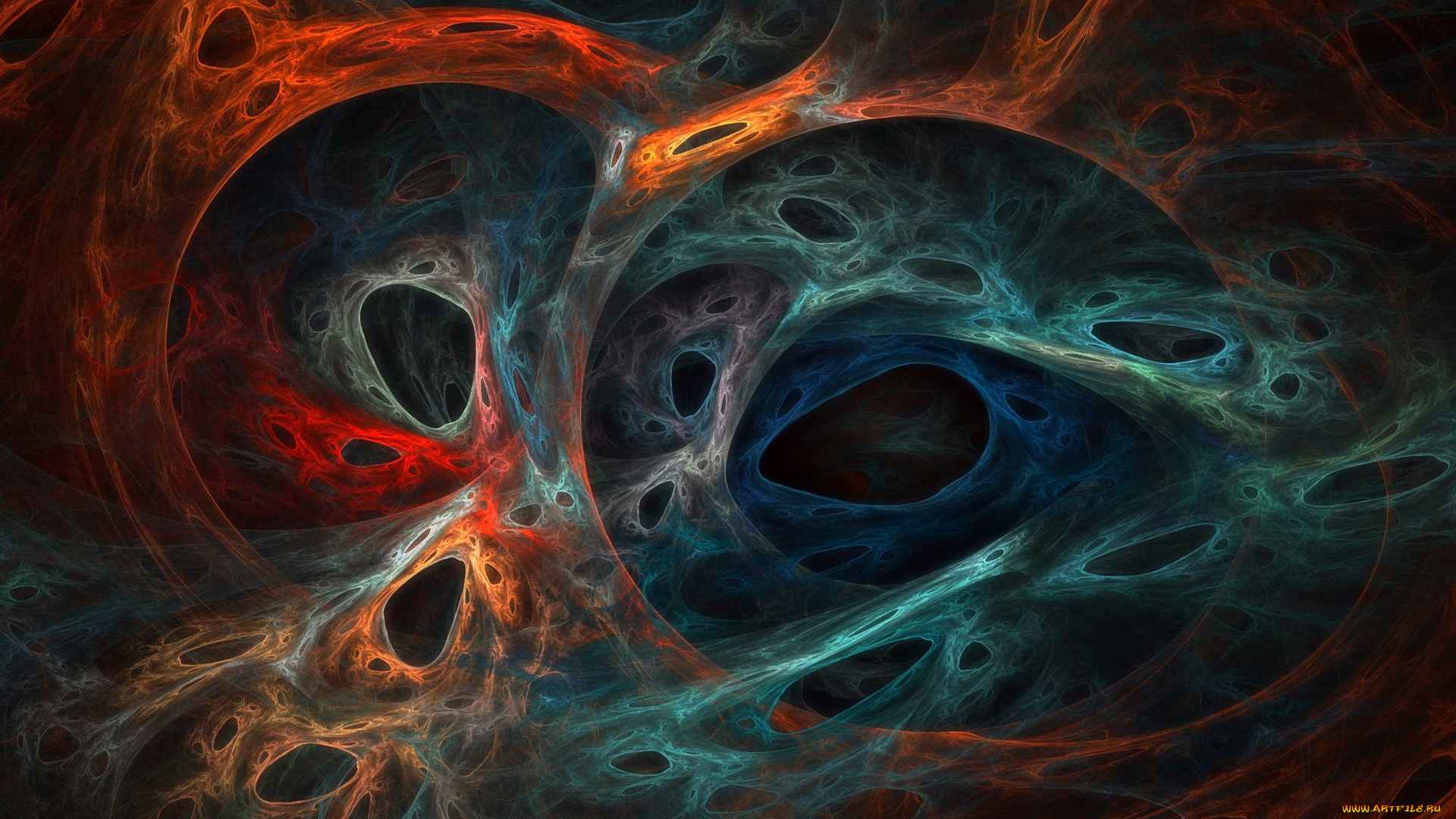 3д, графика, абстракция, , abstract, дыры, переплетения, цвета, паутина