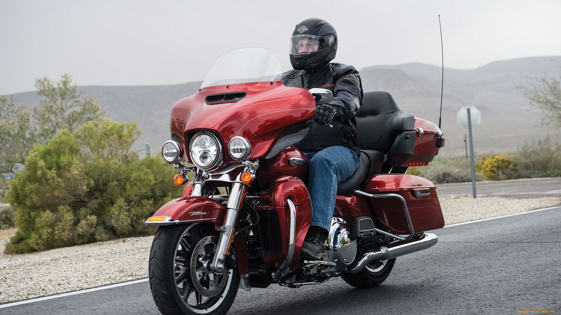 мотоциклы, harley-davidson, 2014, harley, davidson, flhtcu, ultra, classic, electra, glide, красный, трасса