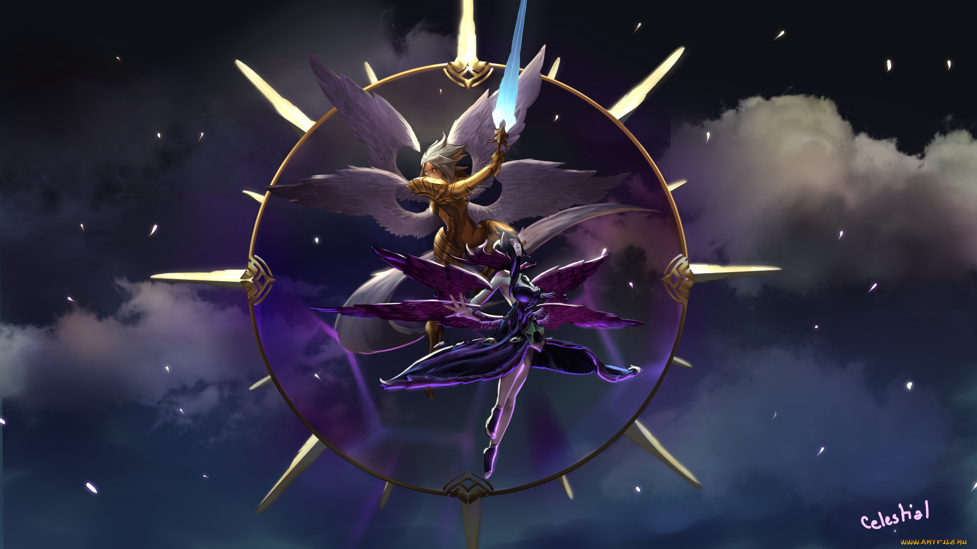 видео, игры, league, of, legends, поединок, крылья, оружие