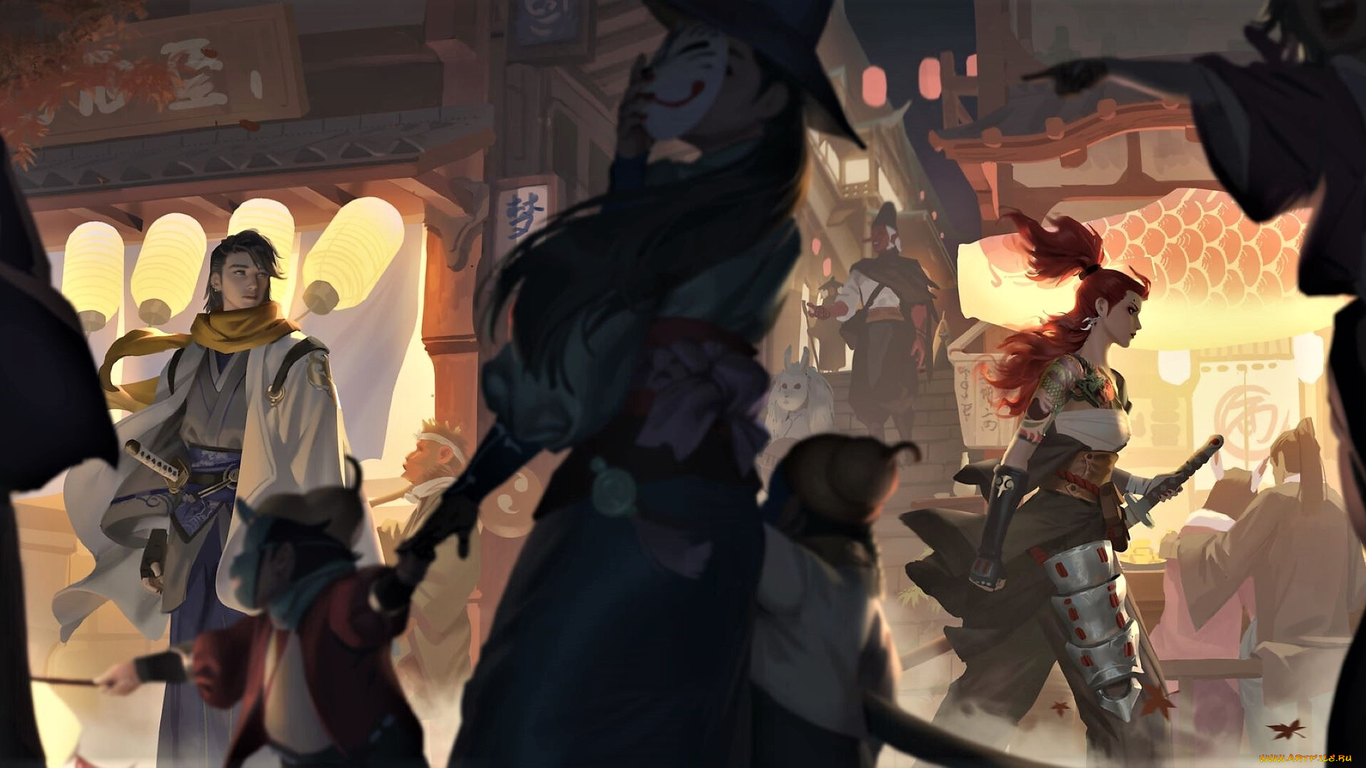 фэнтези, люди, улица