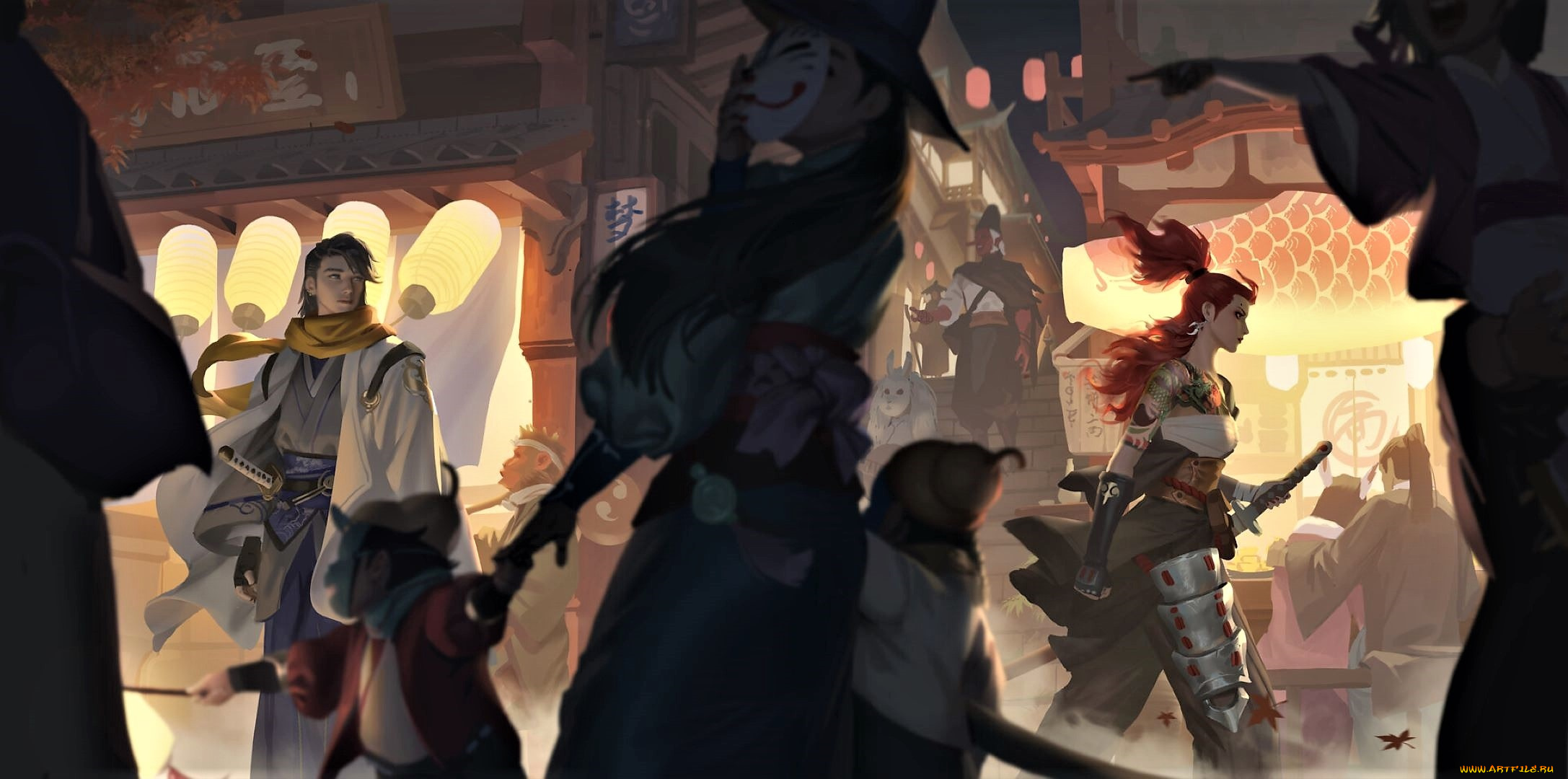 фэнтези, люди, улица