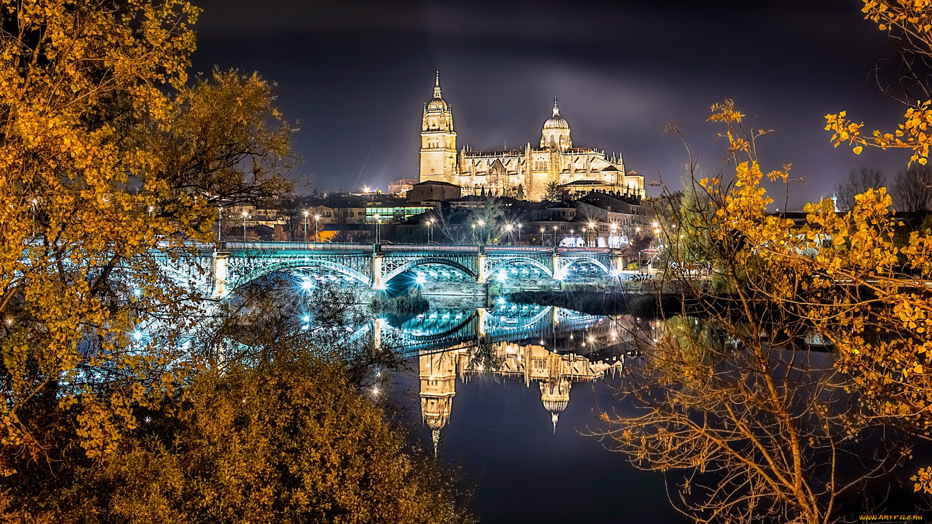 salamanca, cathedral, tormes, river, salamanca, spain, города, саламанка, , испания, cathedral, tormes, river